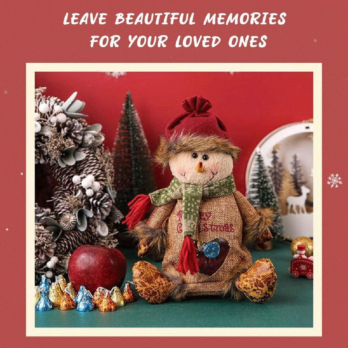 EZGHAR Christmas Gift Doll Bags, Christmas Gift Bags Zipper Design, Fabric Small Gift Bags with Drawstring for Your Gift-Giving Needs (7PCS)