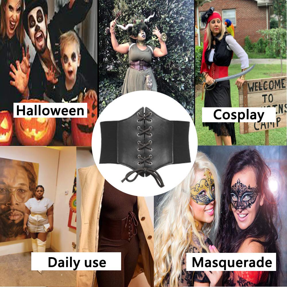 GRACE KARIN PU Renaissance Costume Belts(2XL, Coffee)