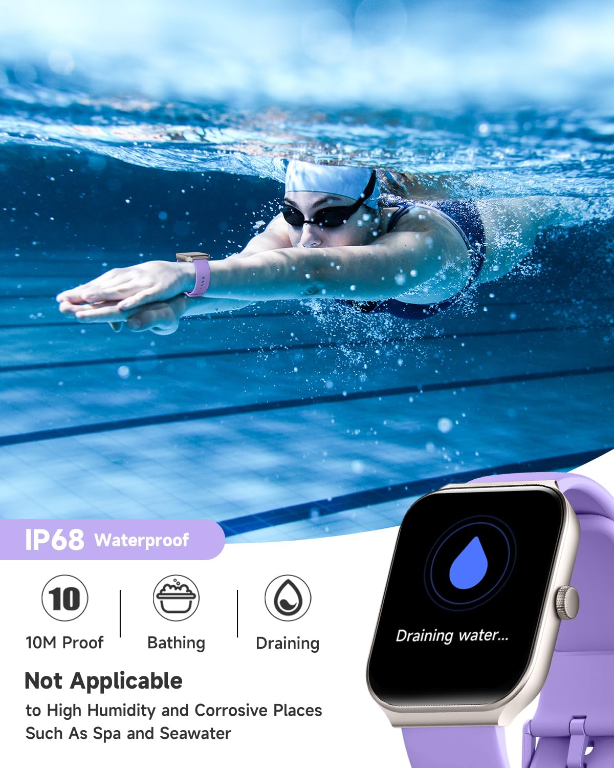 TOOBUR Smart Watch for Women Alexa Built-in, 1.95" Fitness Tracker with Answer/Make Calls, IP68 Waterproof/Heart Rate/Sleep Tracker/100 Sport Modes, Fitness Watch Compatible Android iOS