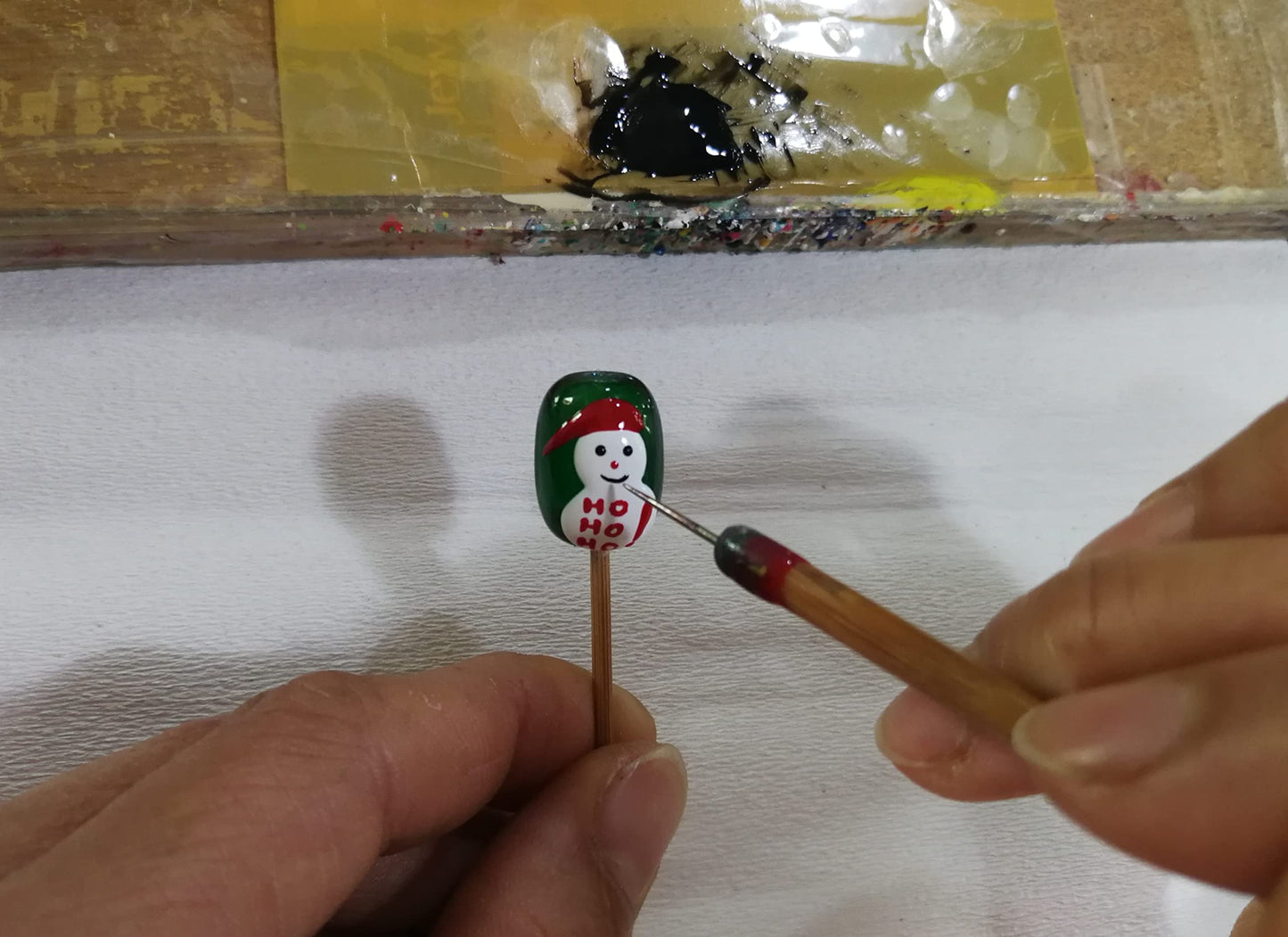 fiona Christmas Glass Beaded Bracelet, Holiday Birthday Jewelry Gifts For Women, 1 pc (Snowman)