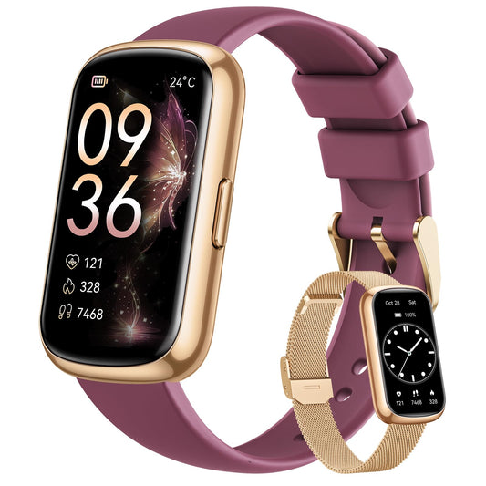 Fitness Trackers for Women Men Smart Watch: Fitness Watches for Women 24/7 Heart Rate Monitor SpO2 Sleep Step Tracker Pedometer Watch 5ATM Waterproof Smart Watch for Androide iPhone Compatible 2 Bands