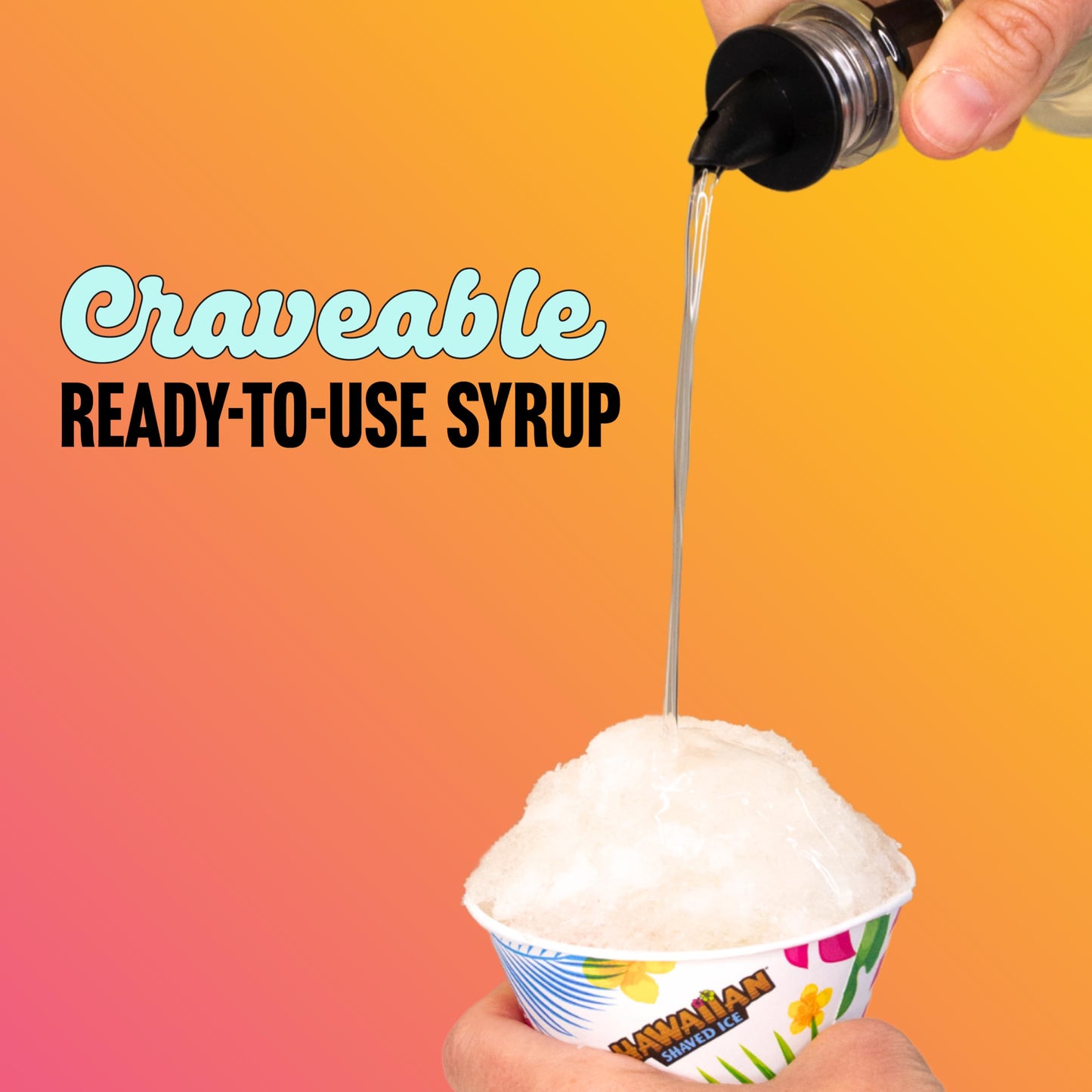 Hawaiian Shaved Ice Syrup 6 Flavor Assortment bundled with Hawaiian Shaved Ice Mini Snow Cone Machine