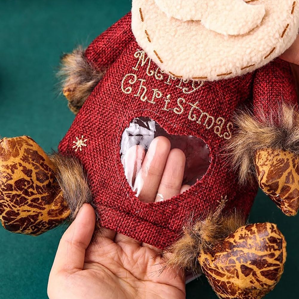 Christmas Gift Bags Zipper Design, Christmas Zipper Gift Bags, Reusable Fabric Gifts Bag for Presents Candy Fruit (6PCS)