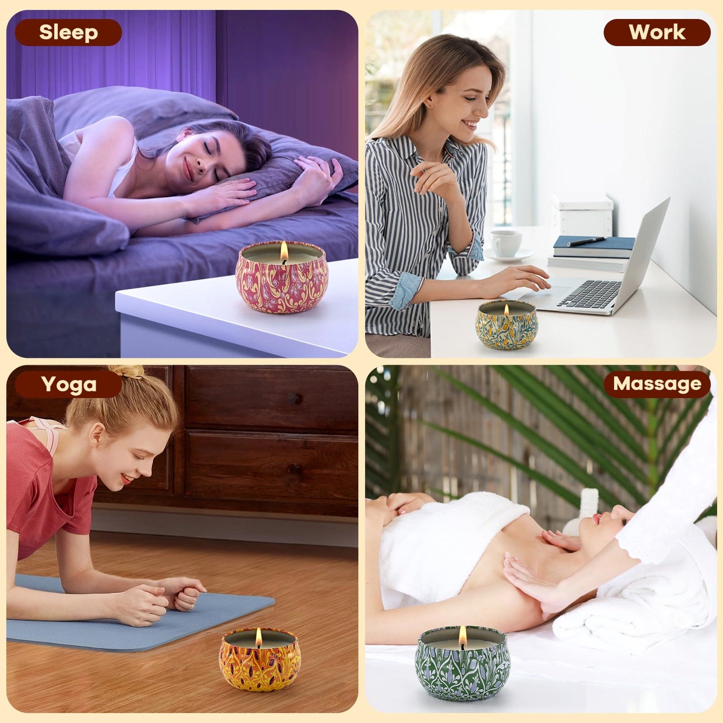 Obisesio Scented Candle Set, 12 Pack Candles Gift for Home Scented, Aromatherapy Candle Gift, 2.5 oz Long Lasting Soy Candles for Men, Women, Friends Birthday, Mother's Day, Valentine Bath SPA