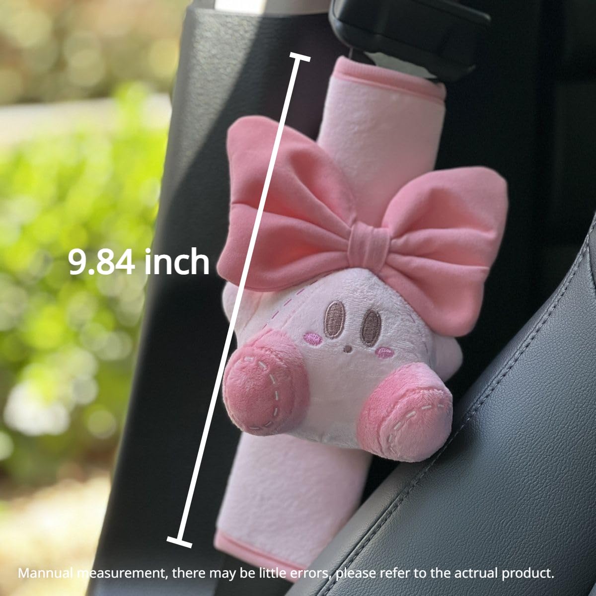 Car Seatbelt Cover Kirby Stocking Stuffers Cute Creative Safety Seatbelt Shoulder Pad Auto Accessory Neck Cushion Protector Seatbelt Shoulder Protector Decoration Nice Gift (2-Pack (Rabbit & Bowknot))