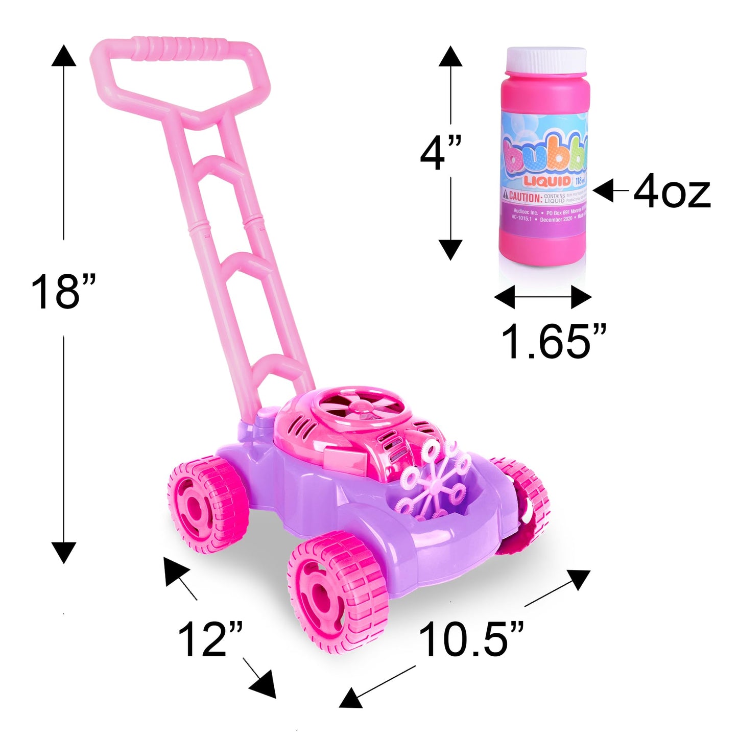 ArtCreativity Bubble Lawn Mower for Toddlers 1-3, Kids Bubble Machine for 1-Year-Old Girl Gifts, Summer Outdoor Push Gardening Toys for Kids Age 1 2 3+ Birthday Gifts for Preschool Girls