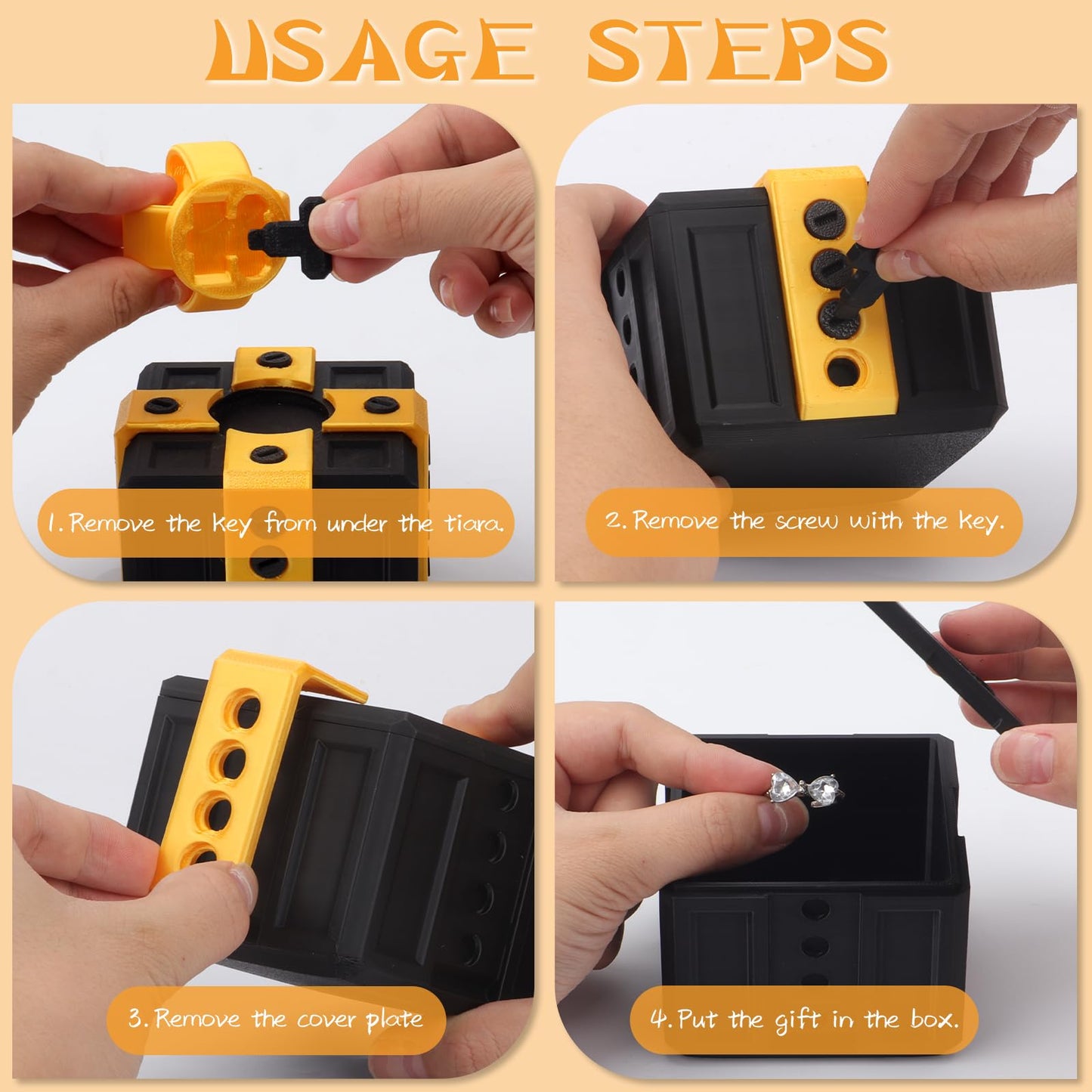 critigulf annoying kids Christmas gifts funny gift box for money and card holder.large gag prank case with screws. (black red)