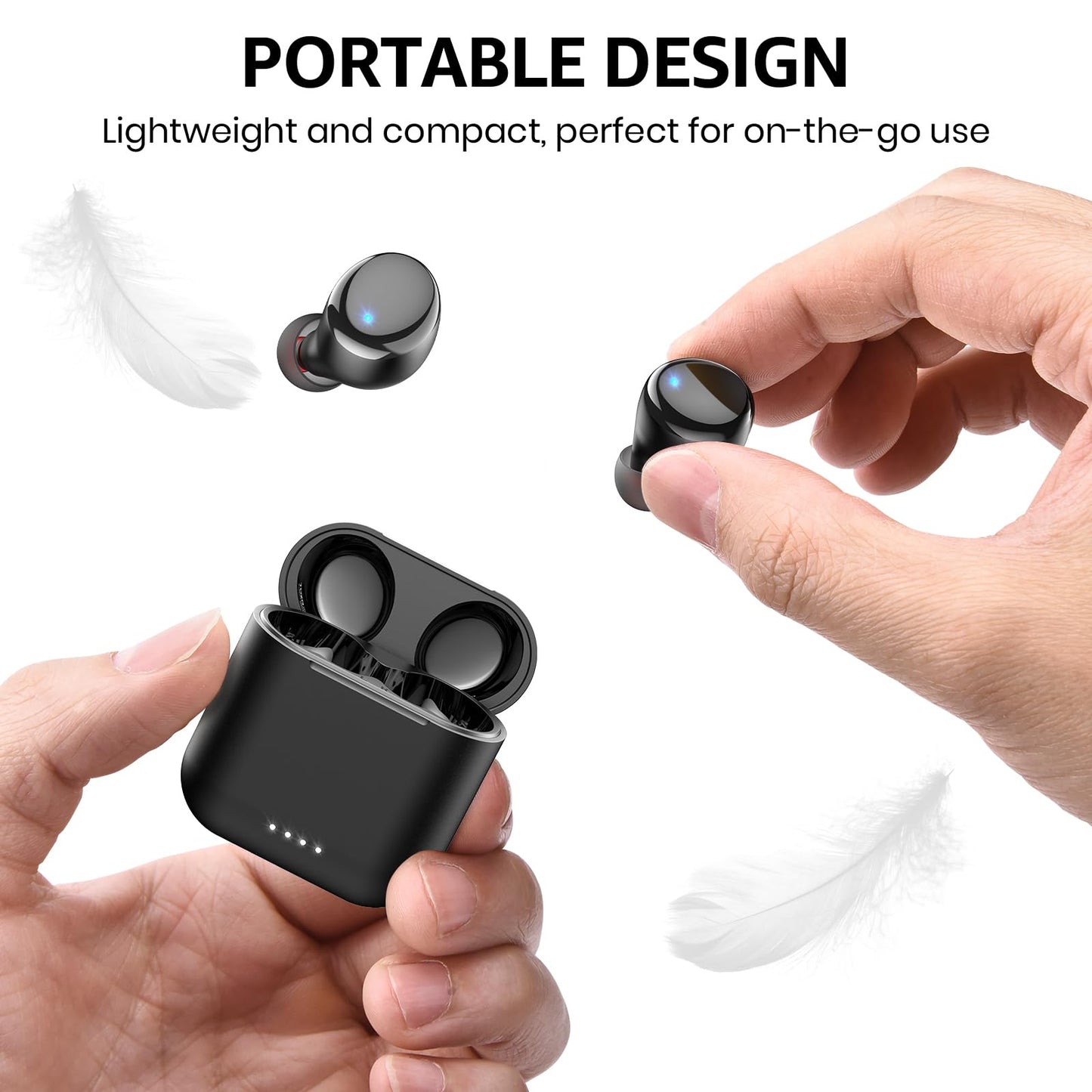 TOZO T6 Wireless Earbuds, Bluetooth 5.3 Ear Buds, Stereo Sound in Ear Headphones, 50 Hours Playtime, Wireless Charging Case, APP Customizable EQs, IPX8 Waterproof Earphones