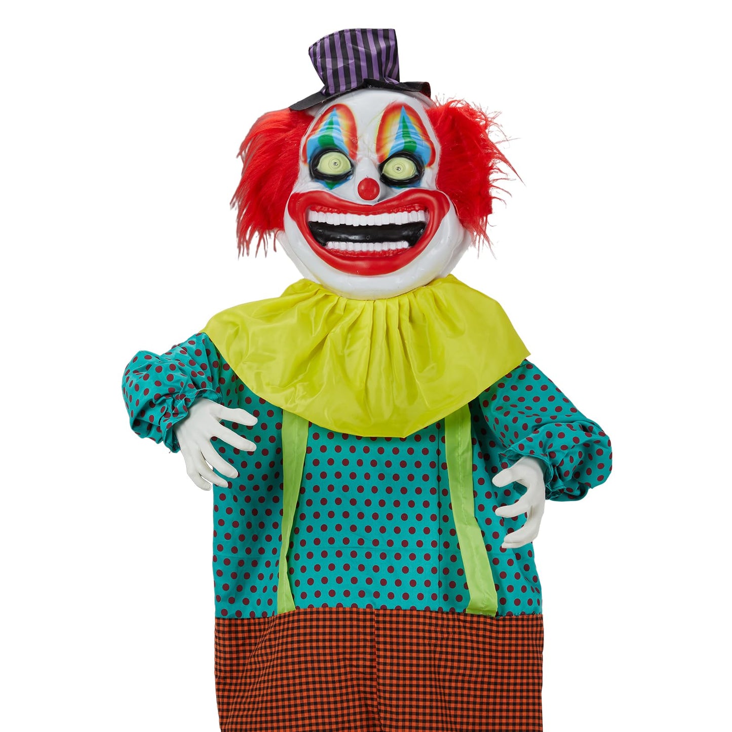 Holidayana Halloween Animatronics Creepy Clown，6FT Halloween Decor Animatronics Talking Outdoor Decorations with Voice Control Light Up Eyes Movable Arms for Indoor Party Prop and Outdoor Lawn Pa