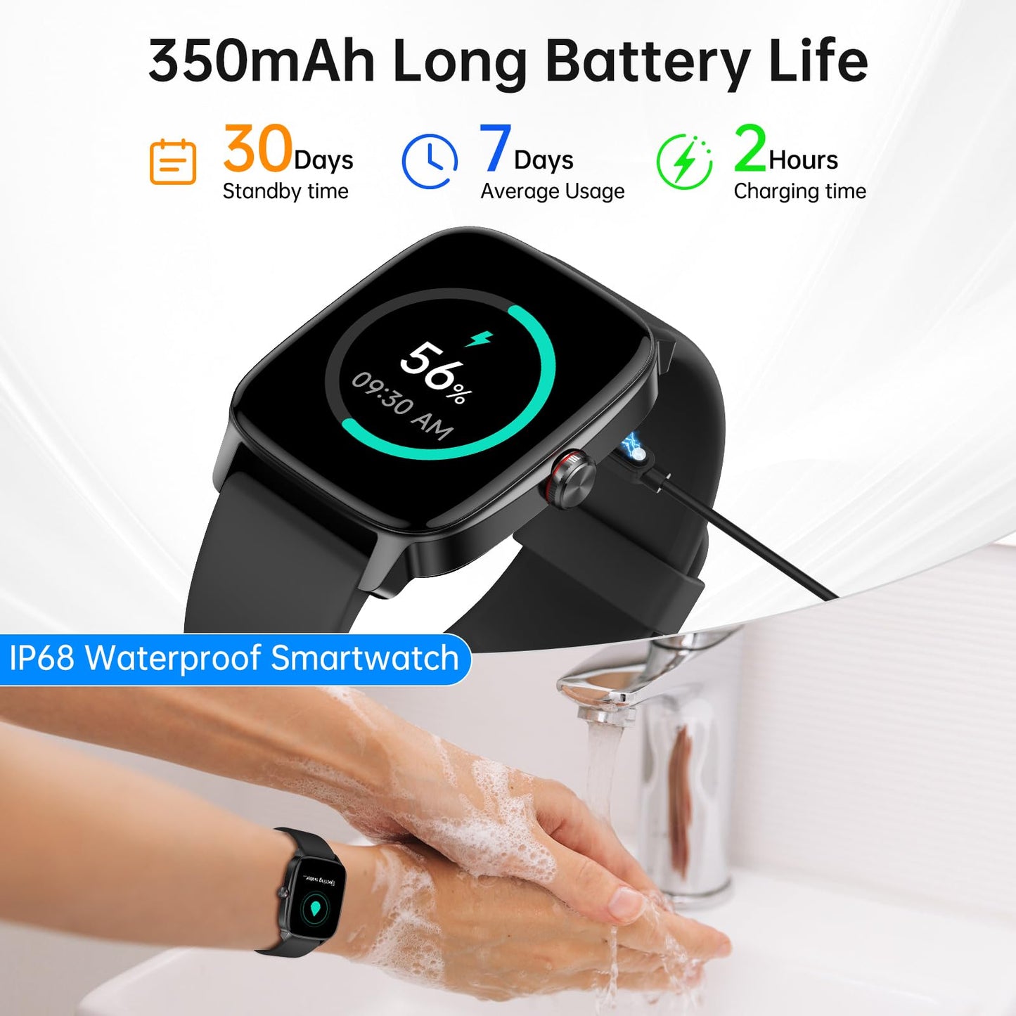 Smart Watch for Men Women with Bluetooth Call & AI Voice, 1.85" HD Fitness Tracker with Heart Rate SpO2 Sleep Monitor, 100+ Sports Modes, Mini Games, IP68 Waterproof Smartwatch for Android iOS Phones