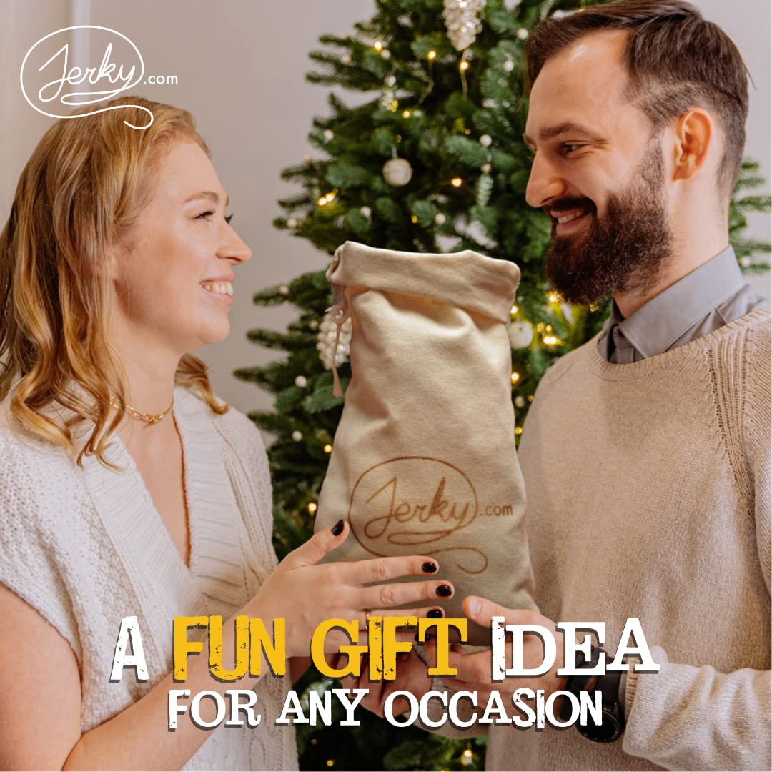 Jerky.com Exotic Meat Sticks Gift Bag | Wild Game Jerky Sampler with Venison, Elk & Wild Boar | 12pc High Protein Meat Snacks Variety Pack | Unique Gift Basket for Men, Dad, Hunters, Outdoorsmen