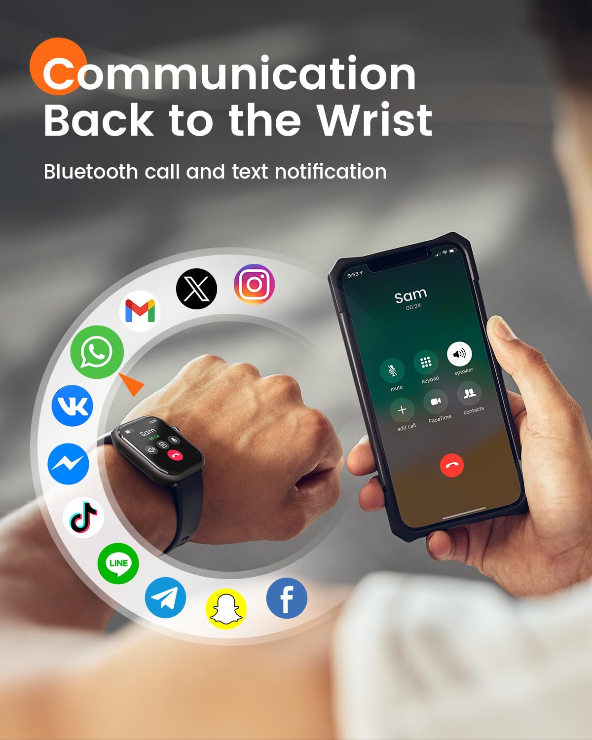 Smart Watch for Men for iPhone Android : 1.85" Smart Watch with 30 Days+1000 mAh Battery Life Make/Recive Call Heart Rate SpO2 Sleep Monitor 120+ Sport 5ATM Fitness Tracker Watch Pedometer Reloj Black