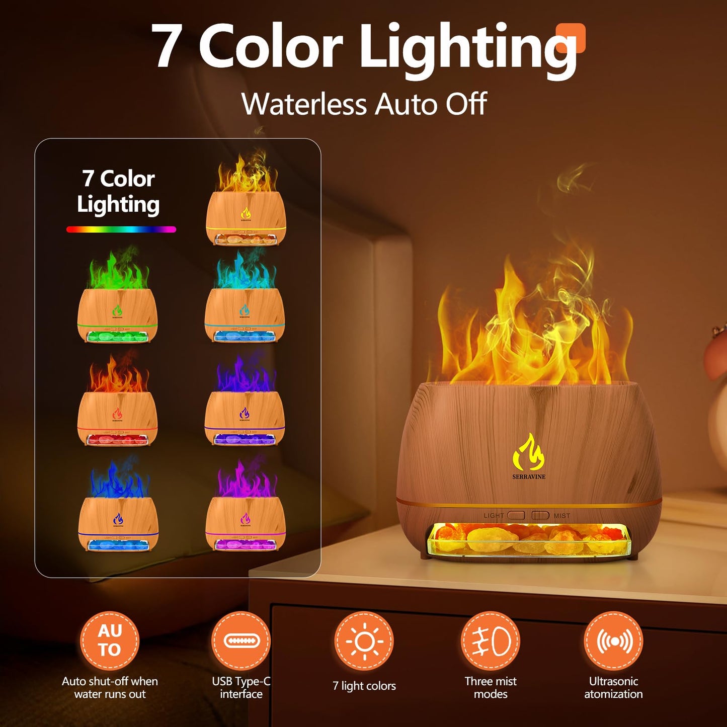 Ultrasonic Essential Oil Diffuser Set with 12 Best Aromatherapy Oils, Gift Box & Bag, Himalayan Salt Lamp Diffuser，Cool Mist Humidifier for Bedroom, Scent Diffusers for Home