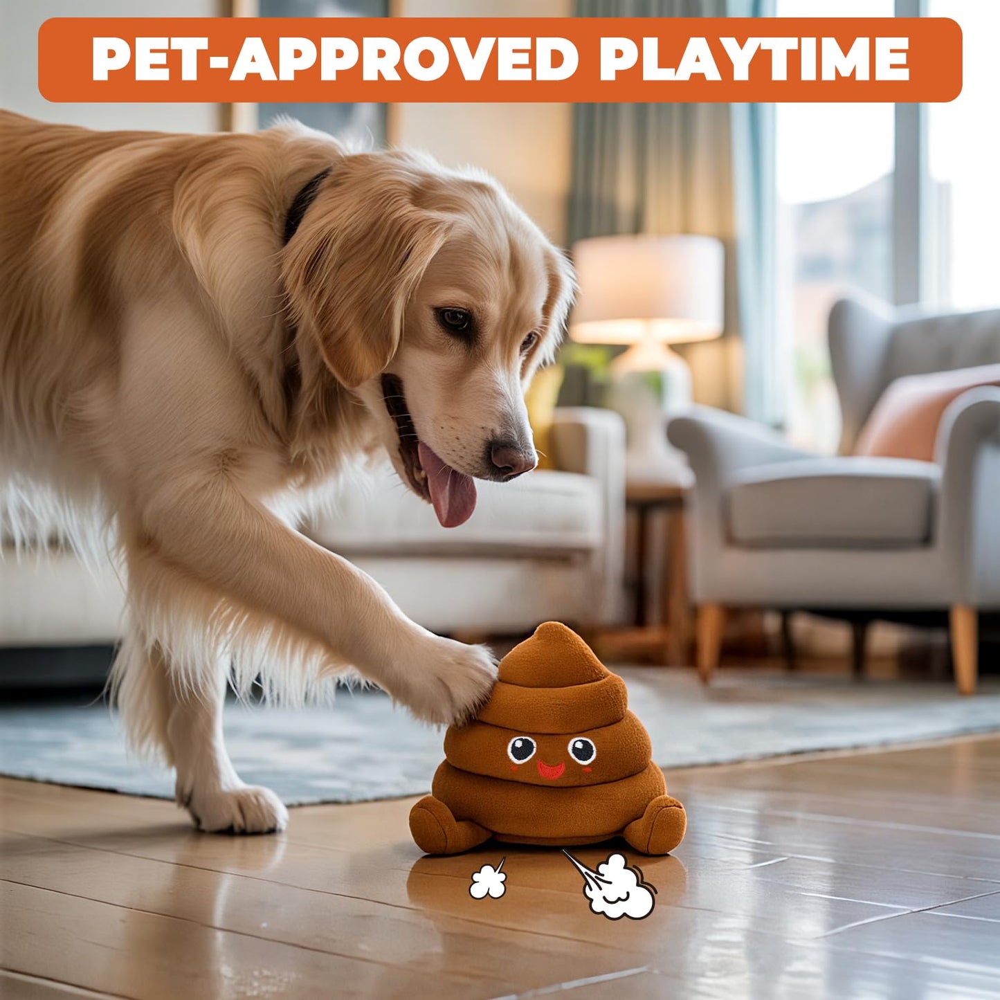 A AIFAMY Funny Poop Plush Toy with 4 Fart Sounds - Fart Blaster Noise Maker - Realistic Fake Poop for Pranks, Jokes - Funny Gag Gift for Pets, Kids, Adults