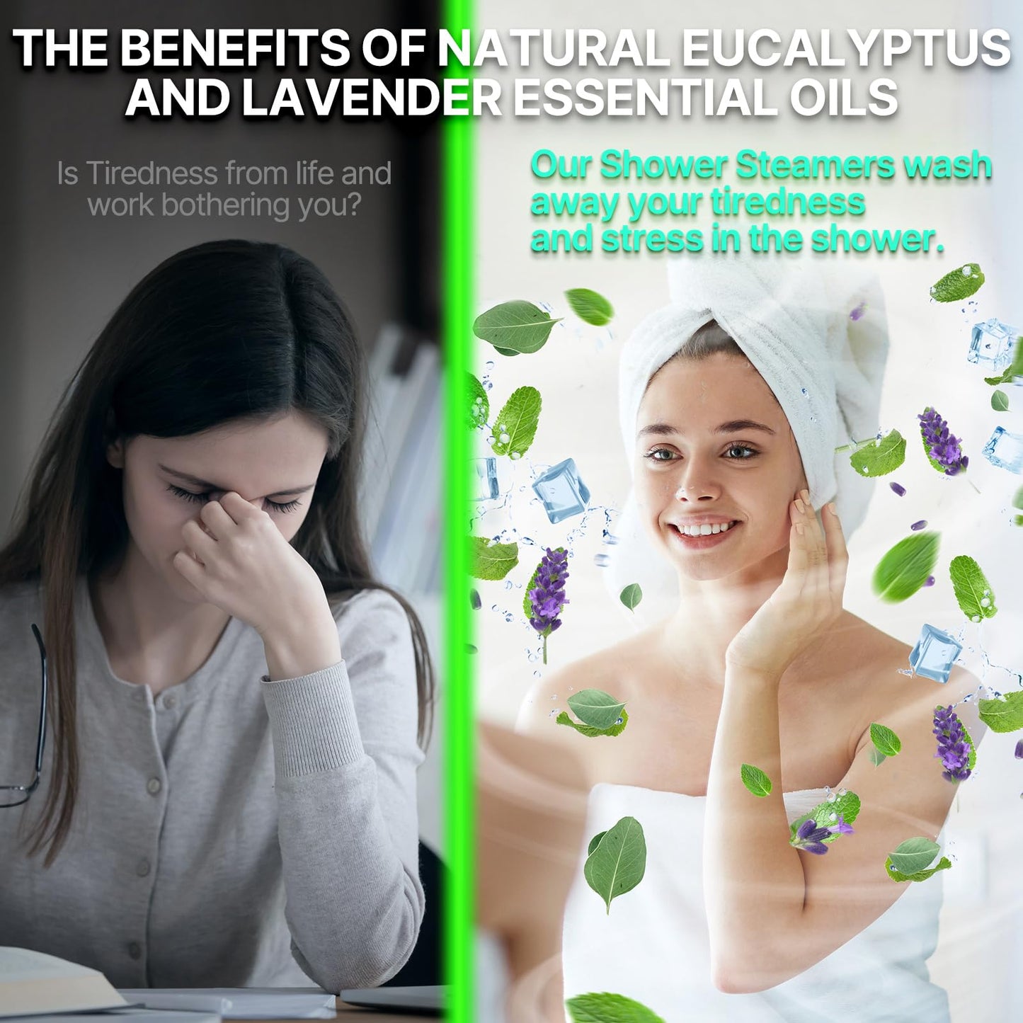 Shower Steamers Aromatherapy 18 Pack Gifts for Women Birthday Christmas Stocking Stuffers White Elephant Natural Essential Oils Stress Relief Mint Lavender Relaxation for Mom her him Men Teens Adults