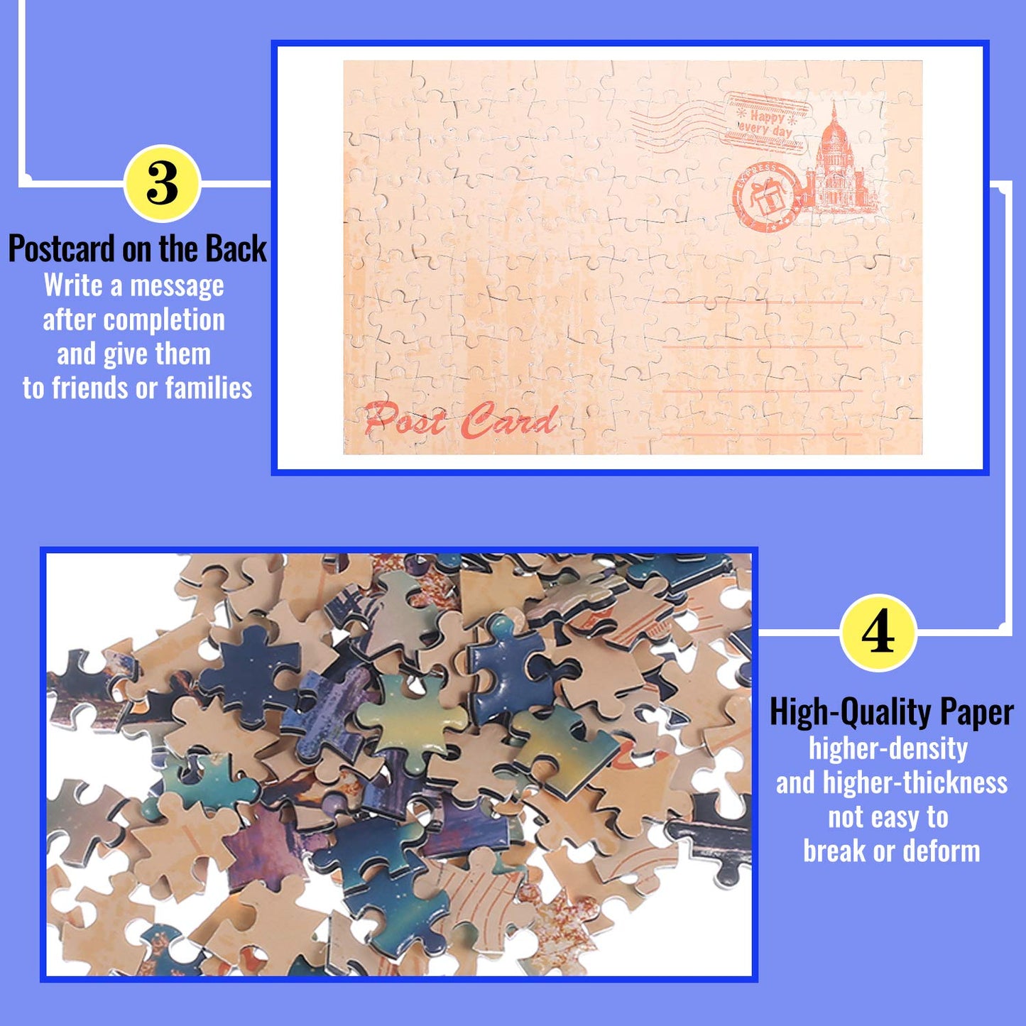 Small Jigsaw Puzzles for Adults 150 Pieces Mini Jigsaw Puzzles Challenging Colorful Macarons & Fruit Puzzles 6 x 4 Inches, 3 Pcs,Mini Easel Included