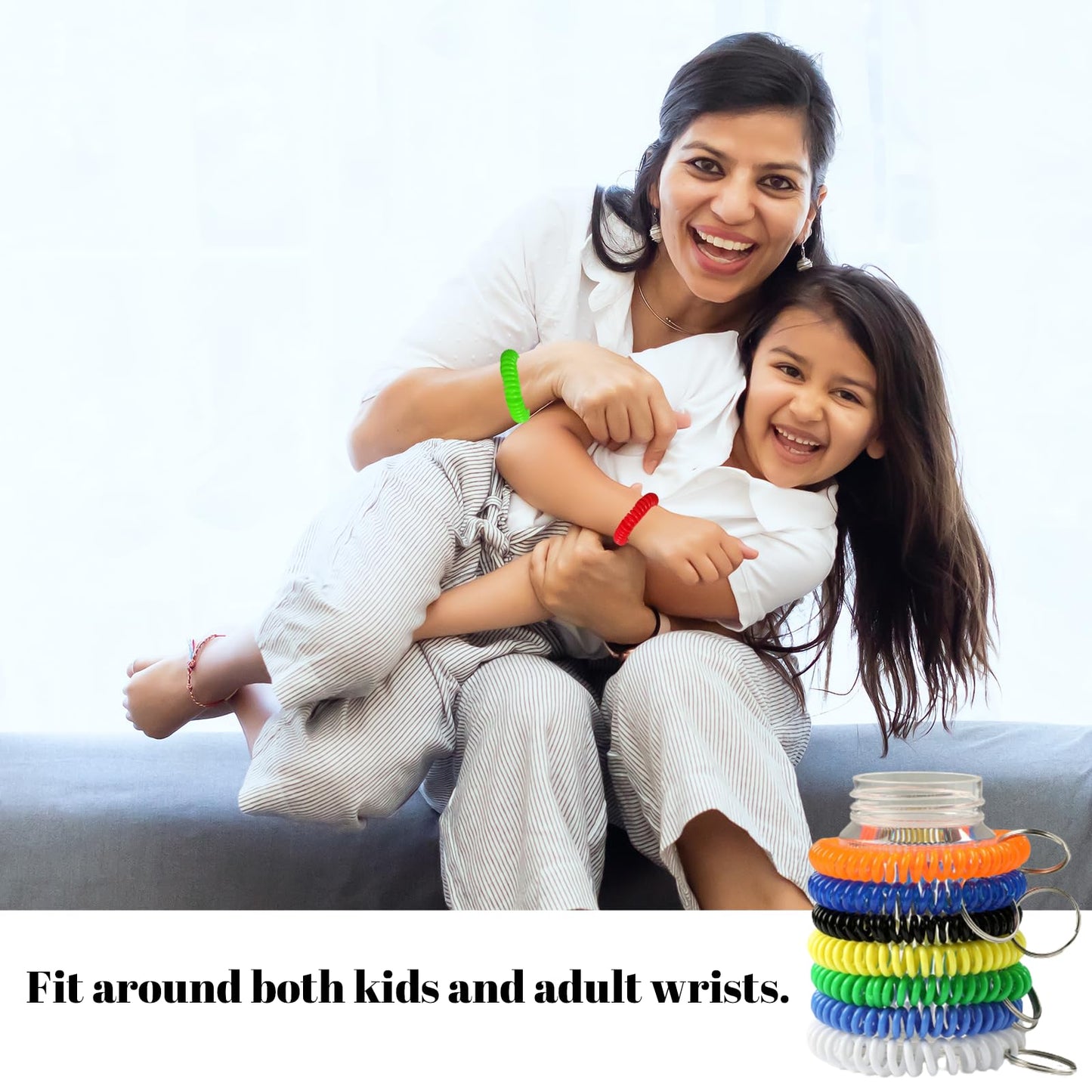 EUDORALIFE 110 PCS Wristlet Keychains Stretchable Plastic Wrist Keychain Bracelet Key Chains Wrist Coil Wrist Band Key Ring Chain Holder for Office, Outdoor Sport, Sauna, Workshop, Shopping Mall