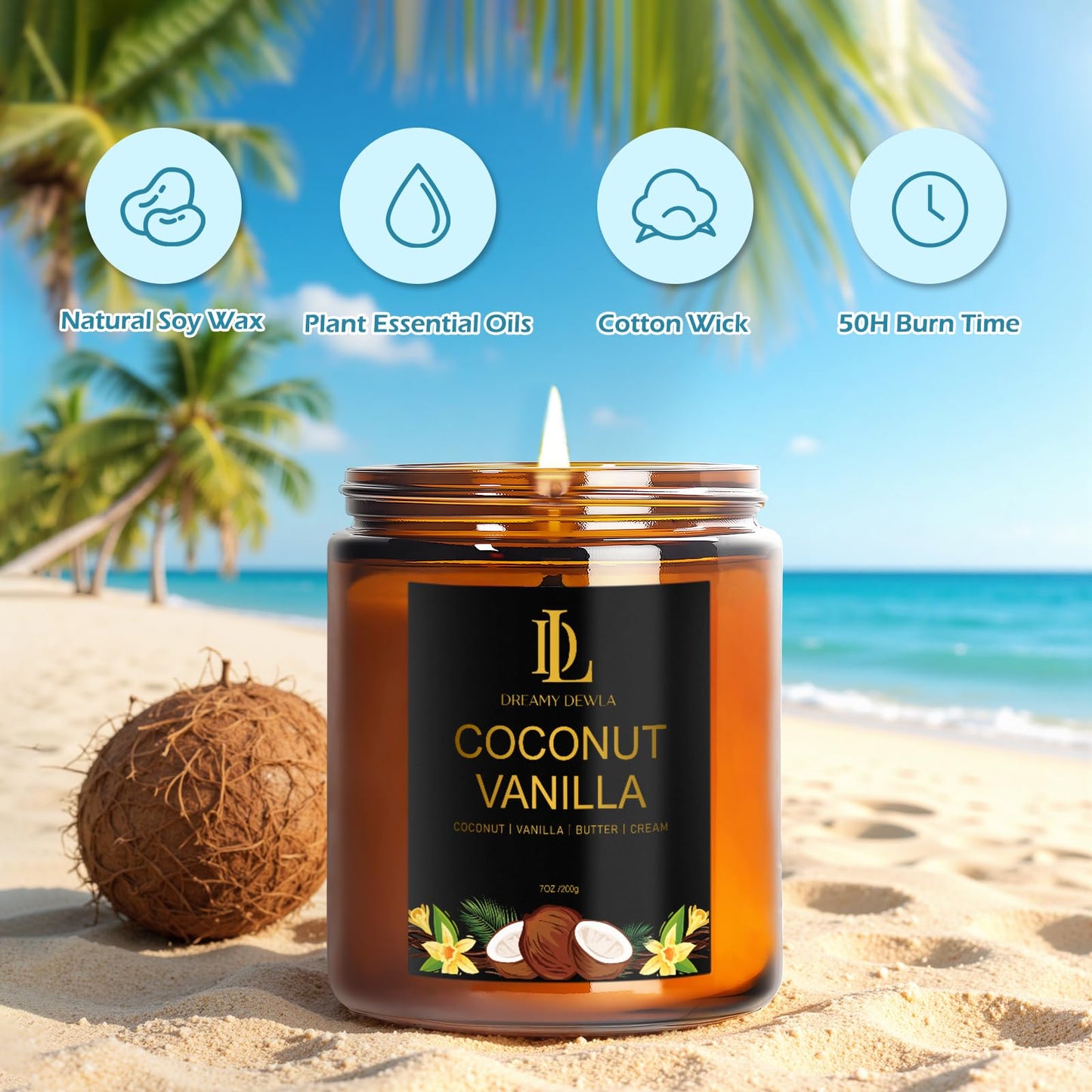 Scented Candles for Home, 4 Pack 28oz Soy Candle for Home Scented, Aromatherapy Candle Gift Set for Women Men, Summer Scents of Pink Sands/Coconut Vanilla/Pineapple Cocktail/Bahama Breeze