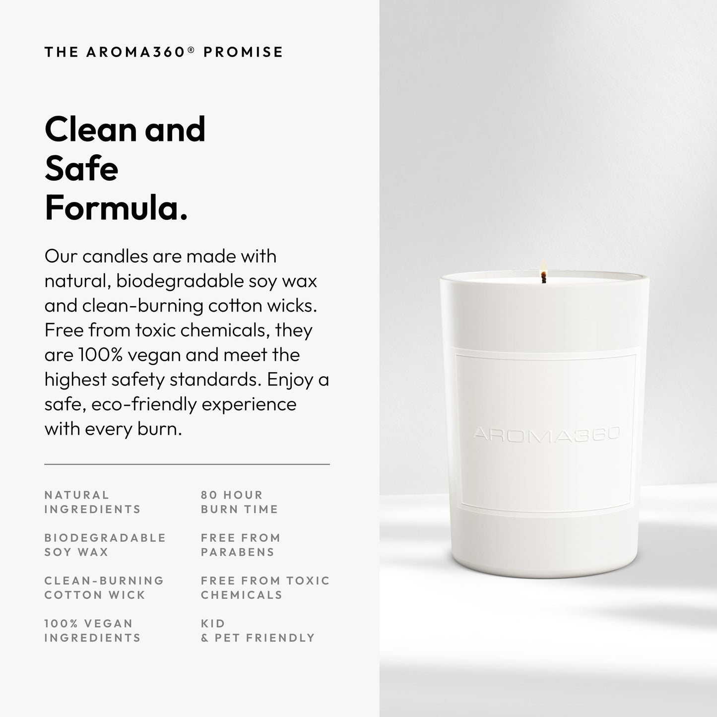 Aroma360 - My Way 11oz Candle - Luxury Scented Candles with Essential Oils - Lush Sandalwood, Warm Virginia Cedar & Iris - Aromatherapy - Soy Candles - 80hr Burn