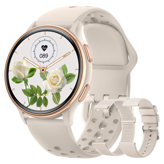 Smart Watches for Women, 42mm Smart Watch with 400+ Watch Face, 70+ Sport Modes, 24/7 Heart Rate, Sleep Monitor, Answer/Make Calls, Waterproof Activity Fitness Tracker for Android & iPhone (Gray)