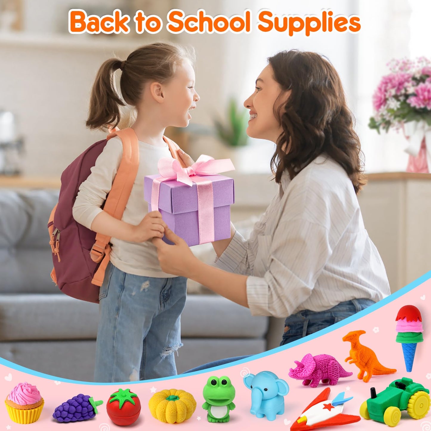 Palmatte 140PCS Mini Animal Erasers Bulk Kids Prizes Treasure Box Toys Classroom Rewards Teacher Must Haves Desk Pets Back to School Supplies Random Eraser Party Favors Kids Toys Gifts Pinata Stuffers