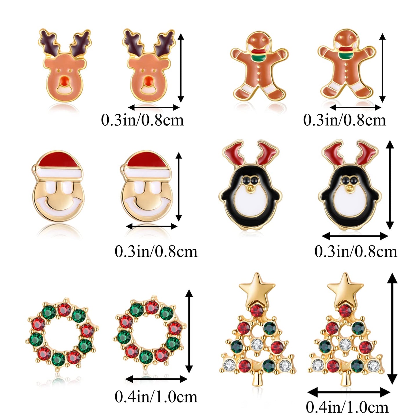 Christmas Drop Dangle Earrings Sets Long Jingle Bell Earrings For Women Xmas Jewelry Christmas Snowman Santa Claus Christmas Tree Penguin Earrings