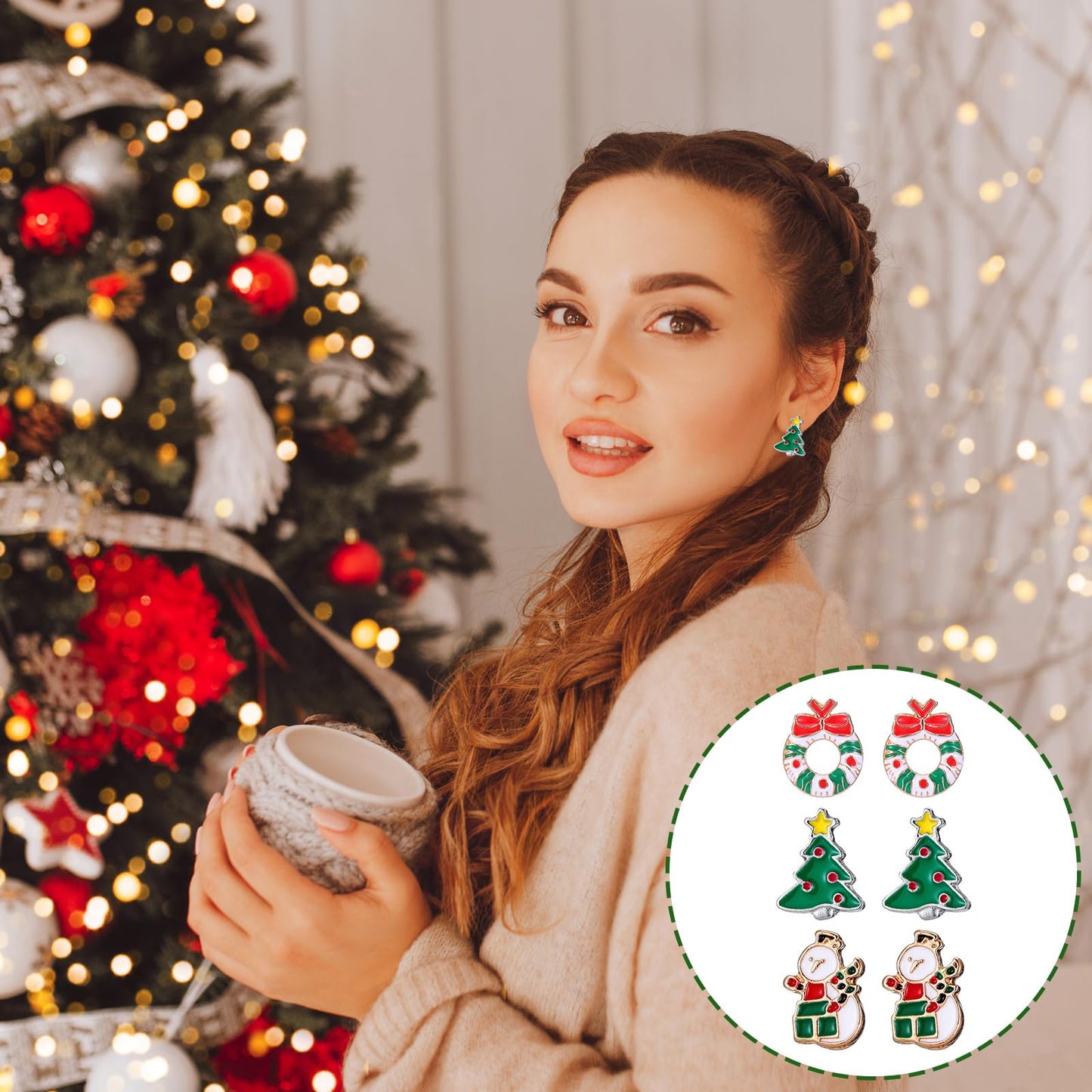 Ferreve 108 Pairs Holiday Earrings for Women Holiday Earrings Variety Pack Summer Fall Thanksgiving Gifts Party Favors(Ear Stud Style)