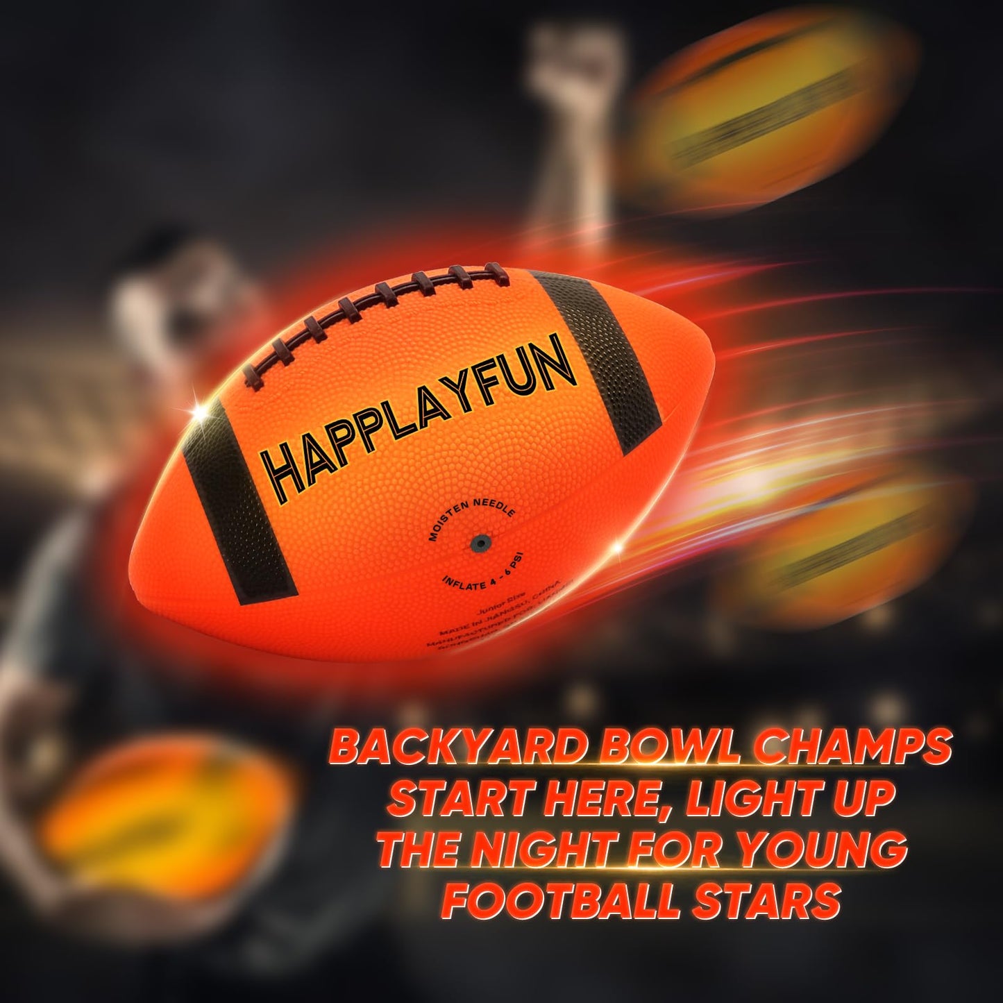 Light Up Football Gifts for Boys 8-12: LED Youth Glow in the Dark Footballs Size 6 Kids Games Cool Toys 8-13, Sports and Outdoor Birthday Gifts for 6 7 9 10 11 12 13 Year Old Boy Girl Teens