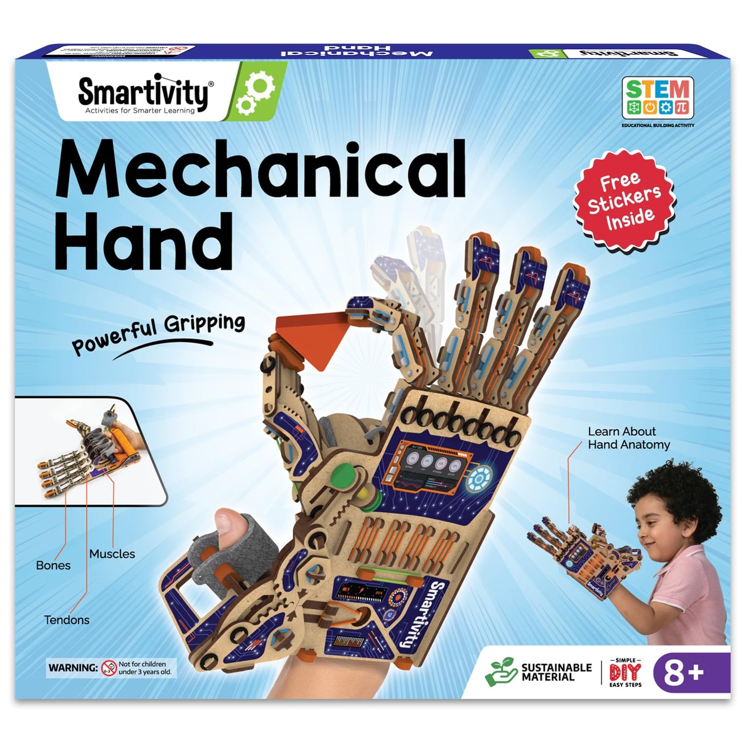 Smartivity DIY Robotic Mechanical Hand STEM Toy for Kids 8-9-10-11-12-13-14 Years Old | 2024 Parents Choice Award Winner I Birthday Gift for Boys & Girls | Engineering Kit for 8-14 Years Old