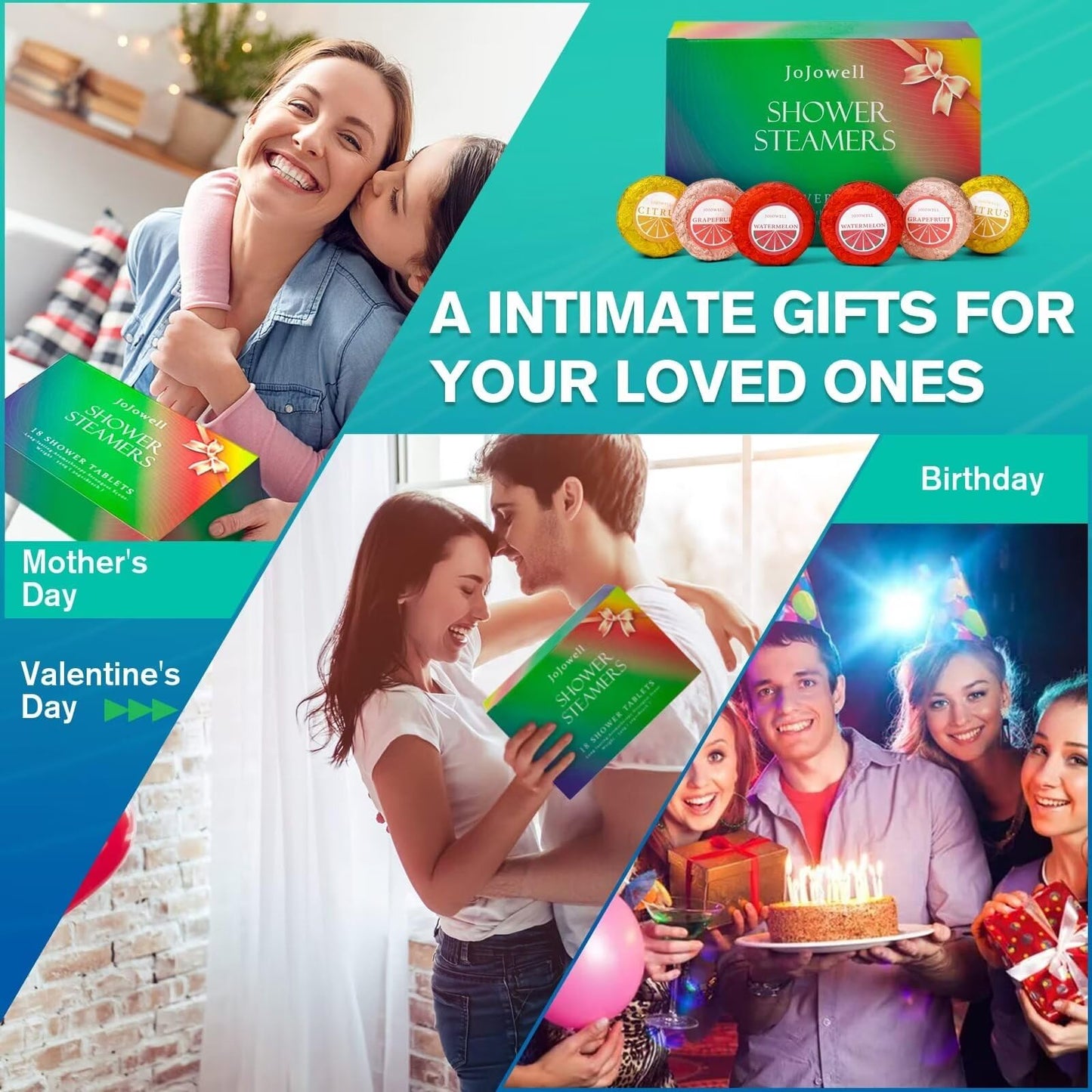 JoJowell Shower Steamers Aromatherapy - 18 Pack Gifts for Women, Organic Essential Oils, Self Care, Birthday Gifts for Women, Men, Mom, Teen, Relaxation Home SPA Christmas