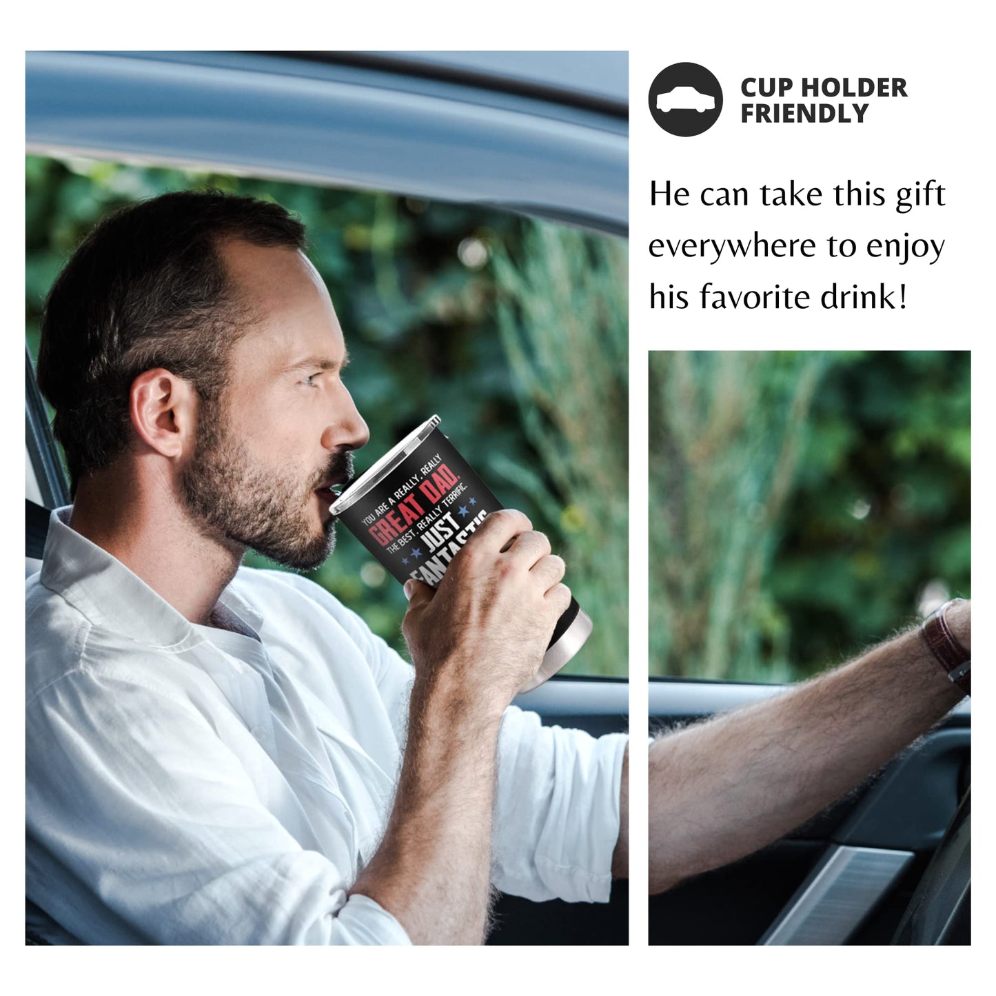 Mocosweeties Gifts for Dad from Daughter, Son - Birthday, Fathers Day, Christmas Gifts for Dad - Christmas Father Gift Ideas - New Papa Daddy Stepdad Gift Ideas for Men - 20 Oz Black Tumbler