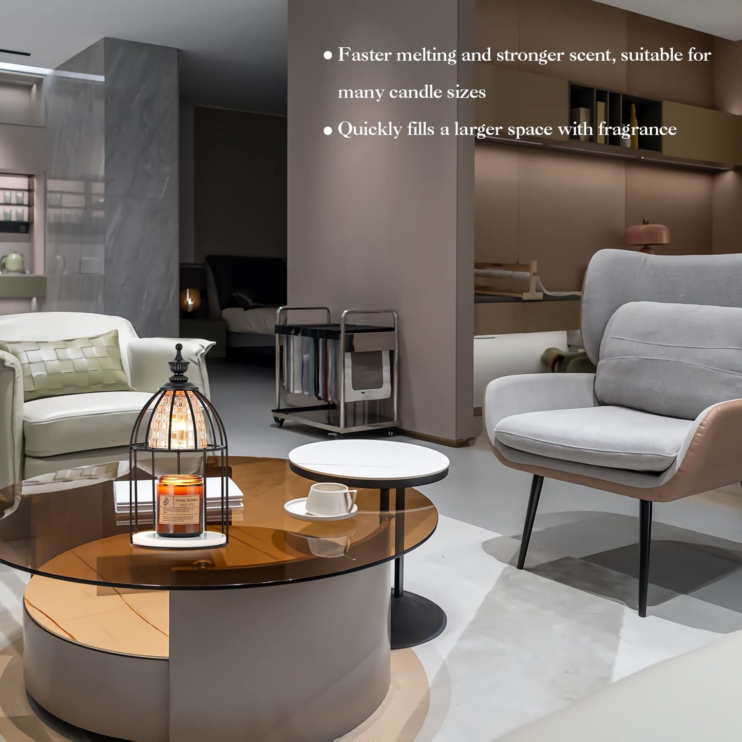 Swokazoe Candle Warmer Lamp for Top-Down Candle Melting, Vintage Aromatherapy Wax Melting lamp,Night Lamp (Black)