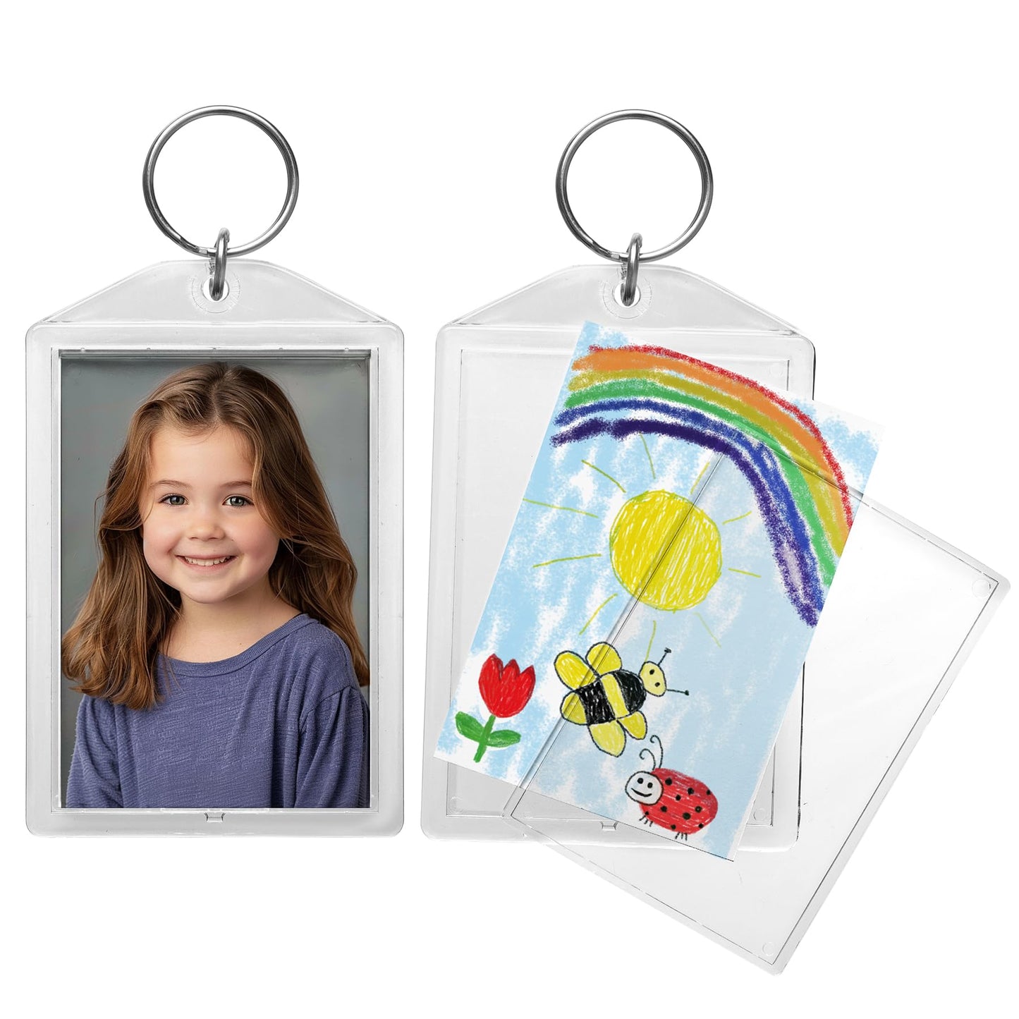 Snapins Clear Acrylic 2" x 2.875" Photo Keychains - Pack of 25