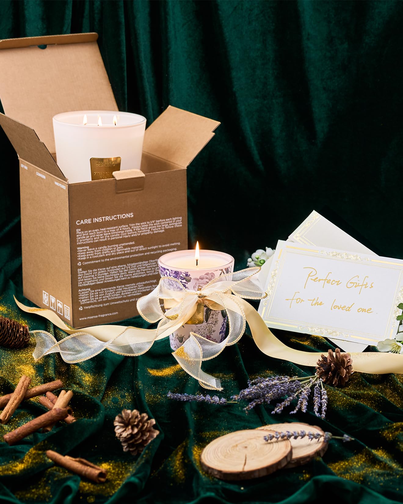 M&SENSE Extra Large Candle Creamy Vanilla Scented, 3-Wick 35oz 150H Long Lasting, Natural Soy Wax Aromatherapy Candle for Stress Relief, Home Fragrance Housewarming Gifts Candle for Home Decor