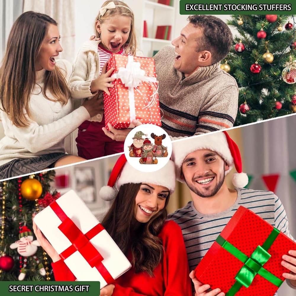 EZGHAR 2025 New Christmas Doll Gift Bags Zipper Design, Christmas Gift Doll Bags, Fabric Gift Bags, Small Fabric gift bags, for Party and Festival (6pcs)