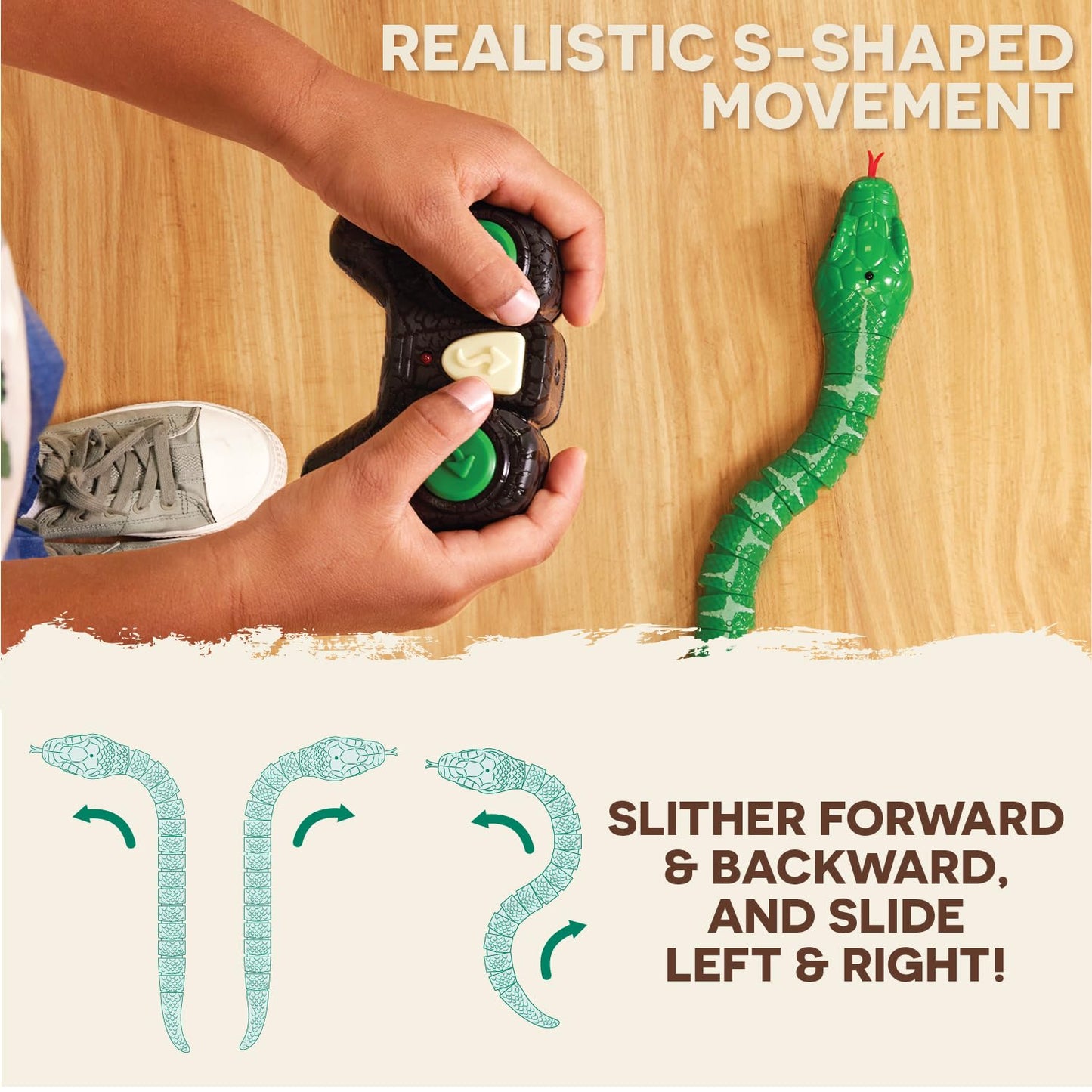 Terra by Battat – Remote Control Emerald Tree Boa Snake Toy, Realistic Moving Electronic Animal for Kids with Easy Operation, Fun Reptile Adventure, Includes Transmitter, Ages 6+ Years