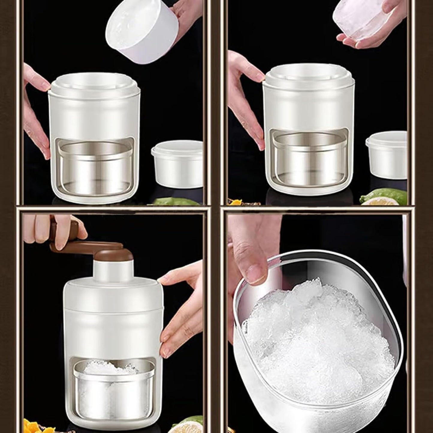Household Mini Ice Shaver Crusher, 2025 New Household Mini Ice Shaver Crusher, Manual Ice Crushers for Snow Cones and Slushies, Portable Manual Smoothie Maker (2pcs)