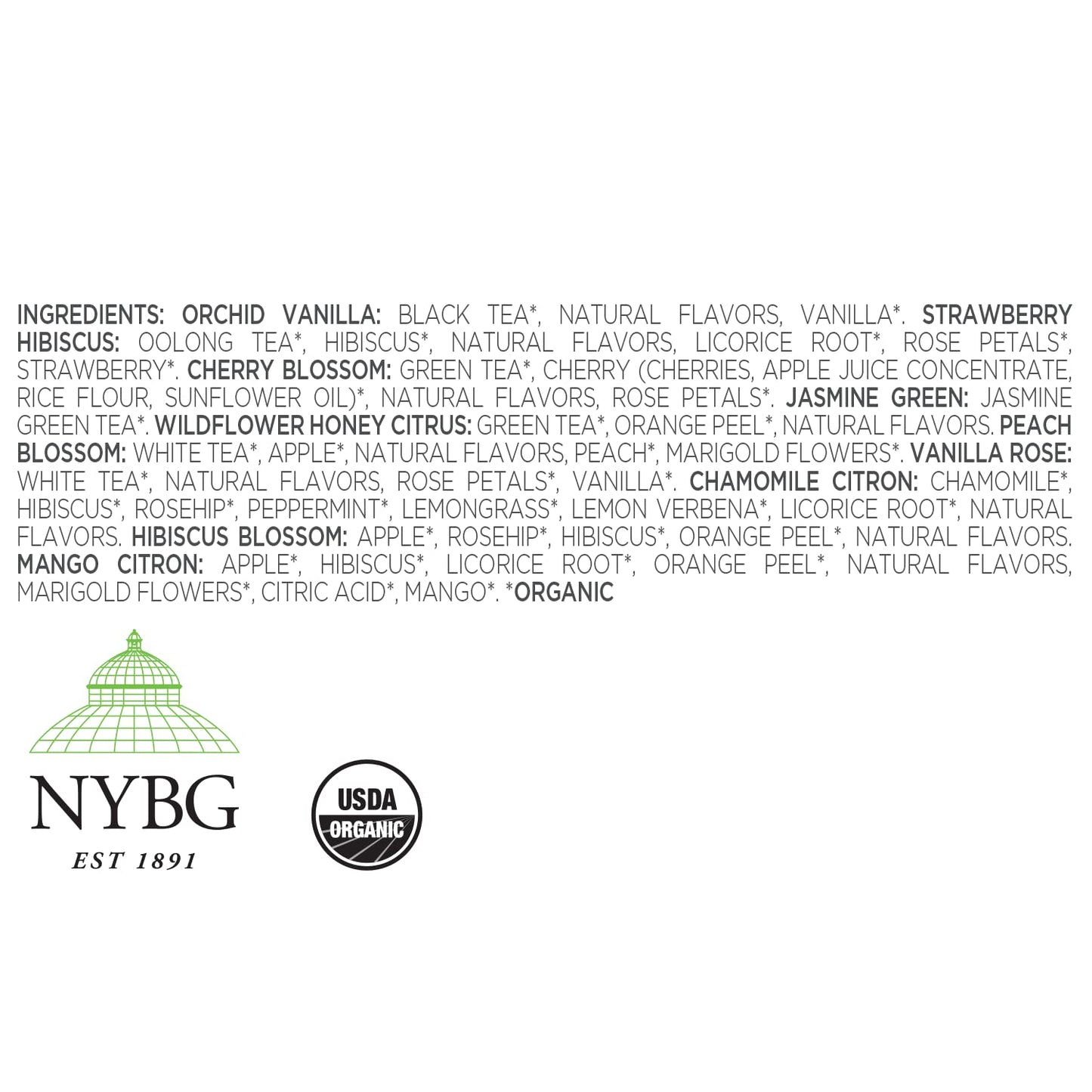 Tea Forte Jubilee Presentation Box Tea Gift Set Sampler, 20 Count 2 of Each Variety Individually Wrapped Handcrafted Pyramid Infuser Bags