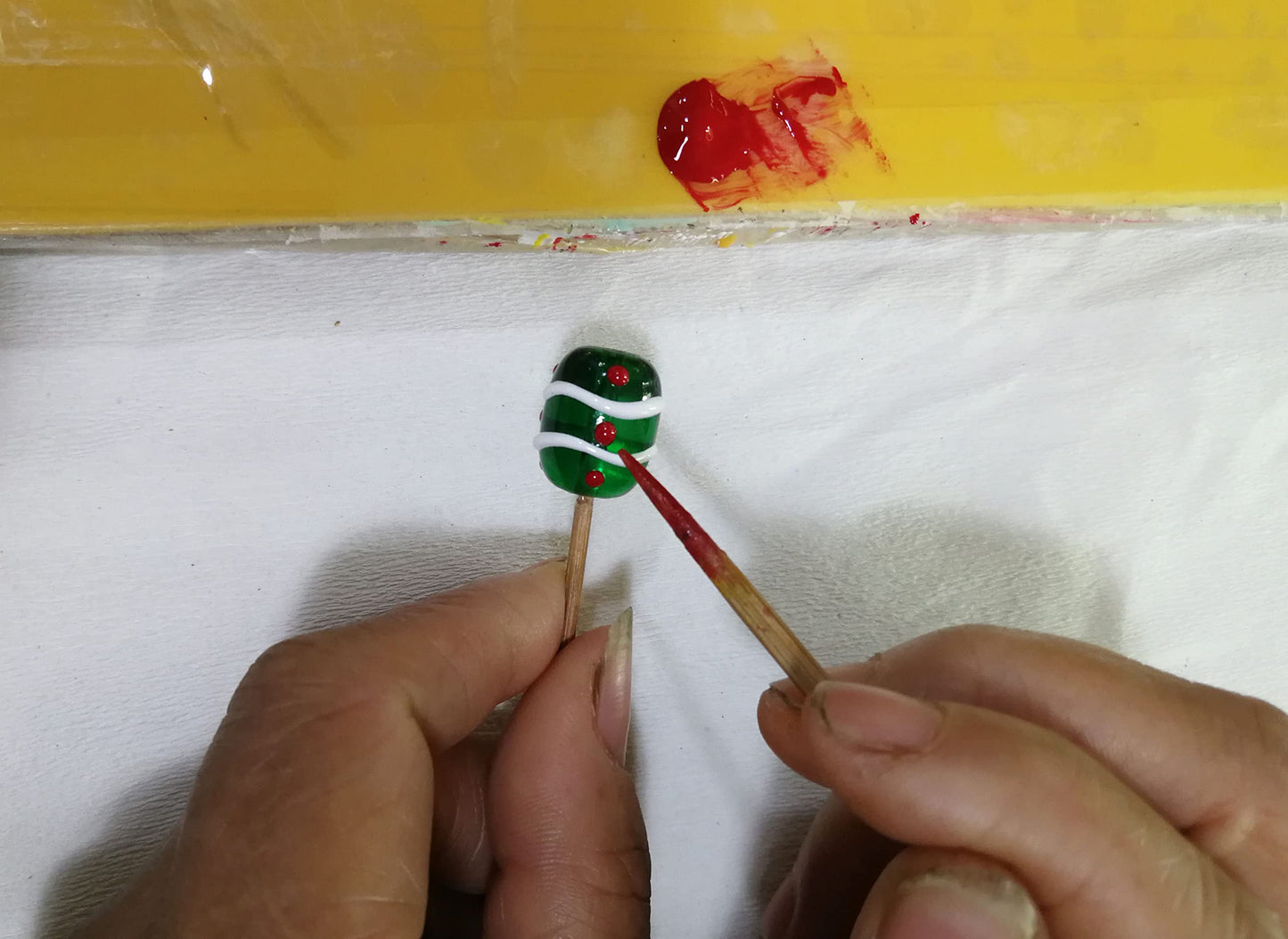 fiona Christmas Glass Beaded Bracelet, Holiday Birthday Jewelry Gifts For Women, 1 pc (Snowman)