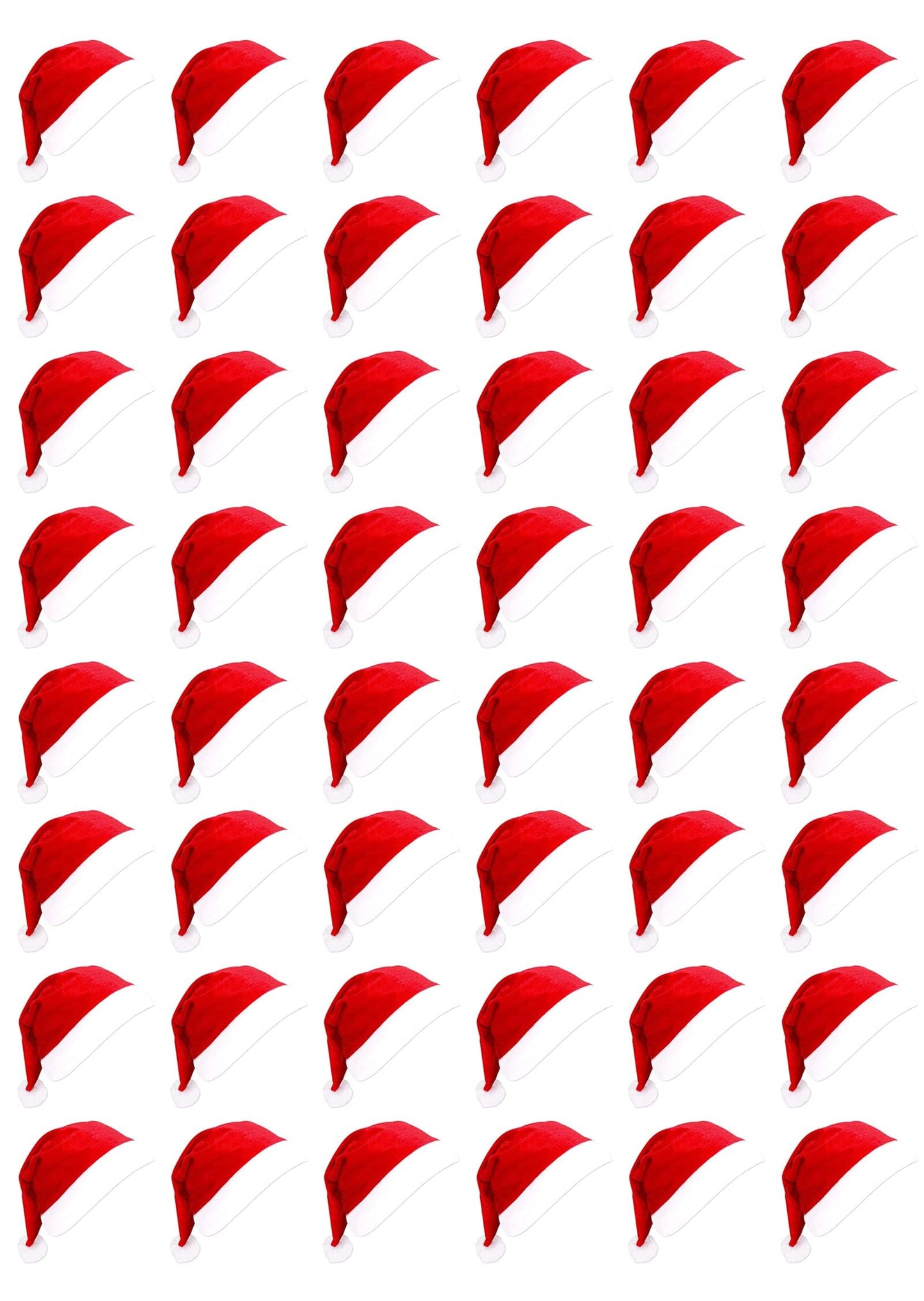 SORANGEUN 48pcs Santa Hats - Bulk Classic Christmas Hats for Adults, Red Nonwoven Gorros De Navidad