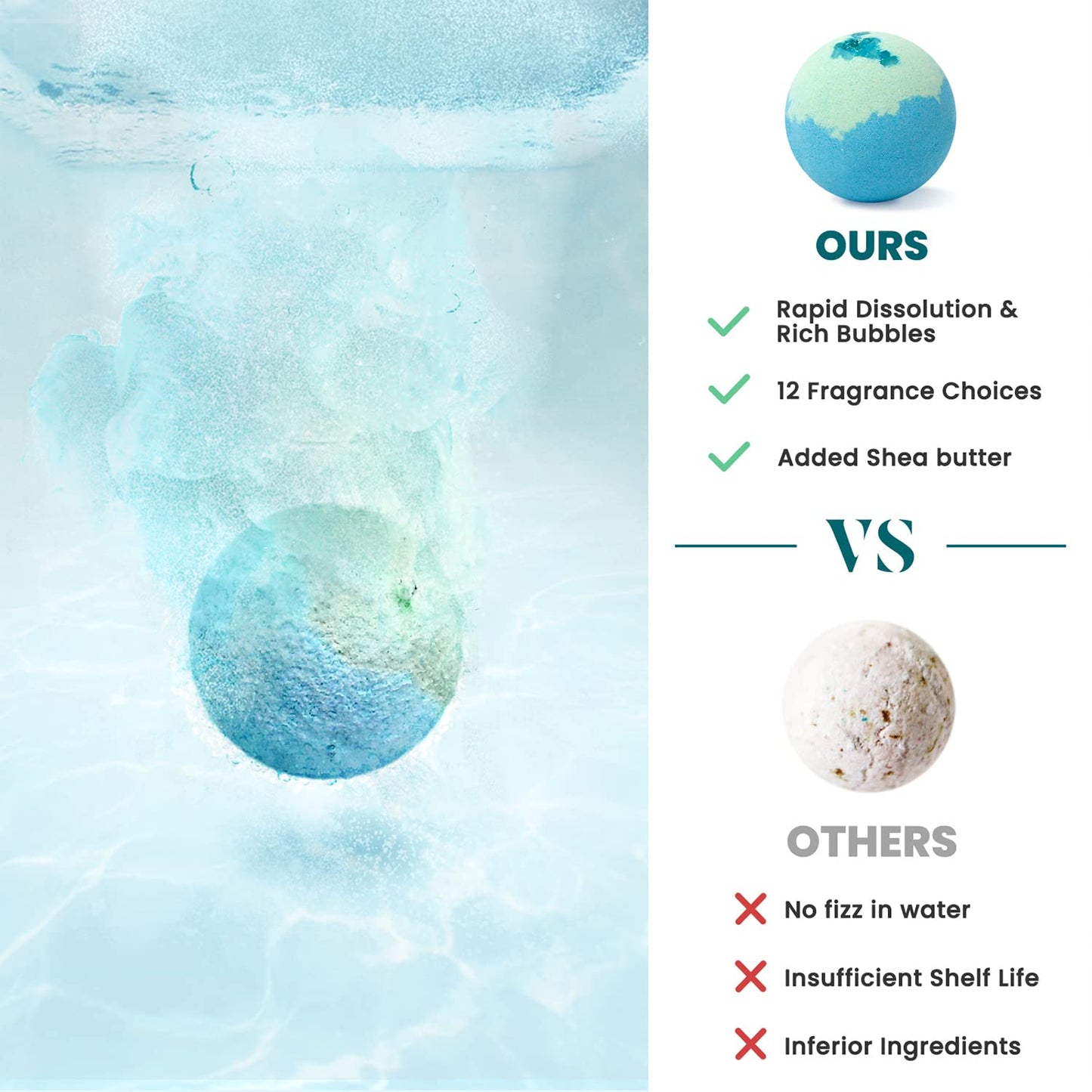 ZenBombs Bath Bombs for Women, 12pcs Handmade Natural Bath Bomb, Stocking Stuffers, Mothers Day Presents for Mom, Bath Bomb with Shea Butter, Valentines Day Gifts for Her and Him