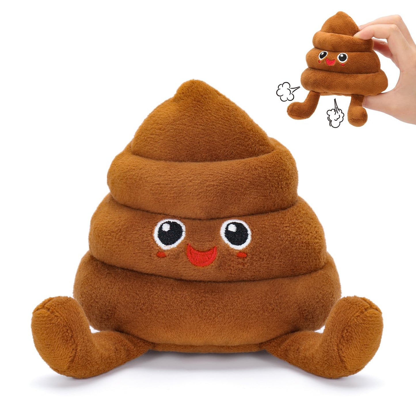 A AIFAMY Funny Poop Plush Toy with 4 Fart Sounds - Fart Blaster Noise Maker - Realistic Fake Poop for Pranks, Jokes - Funny Gag Gift for Pets, Kids, Adults