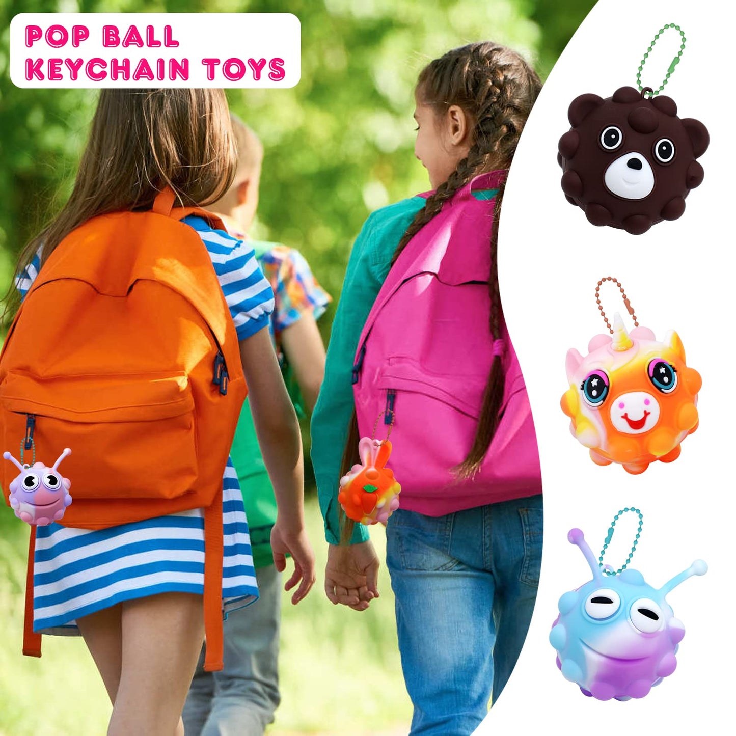 KissFree 18 PACK Animal Pop Balls Party Favors for Kids,3D Pop Balls Fidget Toys,Birthday Gifts for Boys & Girls,Goodie Bag Stuffers,Pinata Stuffers,Carnival Prizes,Treasure Box Toys,Kids Prizes