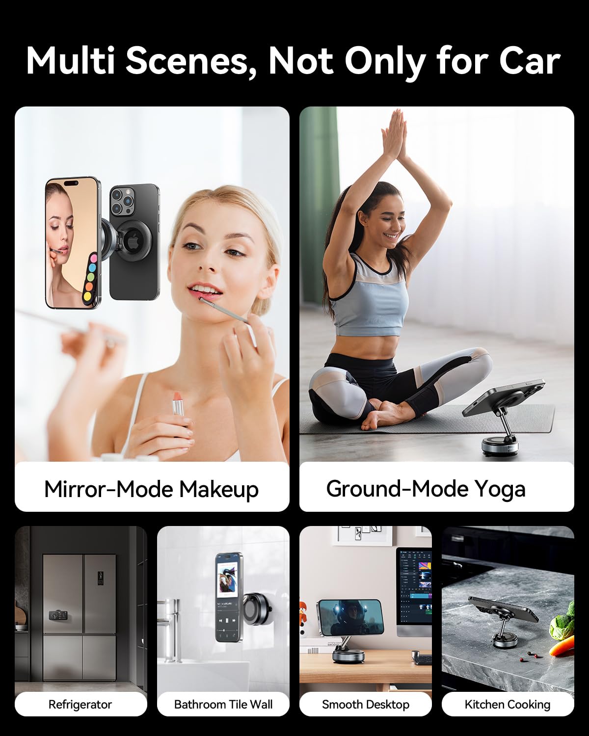 MRGLAS 2026 Upgraded Vacuum Magnetic Phone Holders for Your Car 360° Adjustable Absorption Magnetic Bracket 98LBS Magsafe Suction Cup Phone Mount for iPhone Car Truck Accessories for Men Women