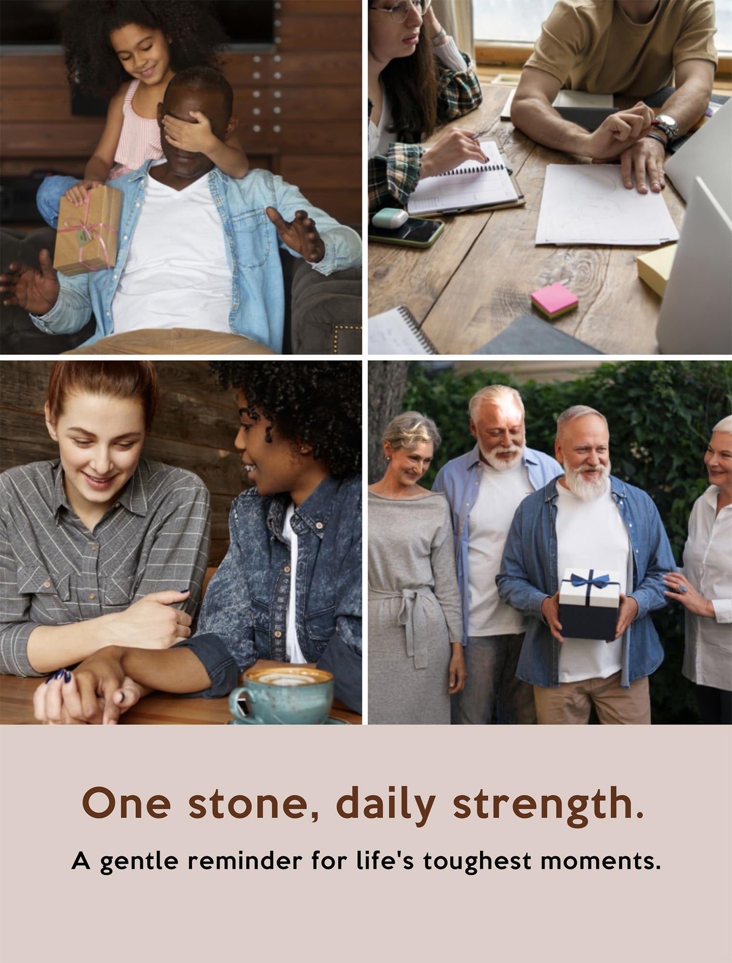 SOLICIEL Tiger Eye Affirmation Crystal, Sobriety AA Gifts Emotional Support Gifts Encouragement Anxiety Stress Relief Item for Men