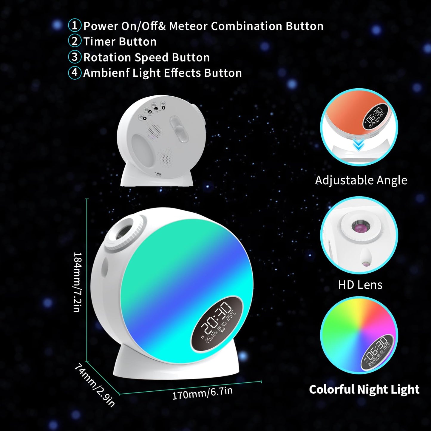 Star Projector,13 in 1 HD Planetarium Galaxy Projector for Bedroom,LED Space Galaxy Lamp with Bluetooth Speaker & White Noise,Remote/Auto-Off Timer,Star Night Light for Adults Kids Gifts Home Decor