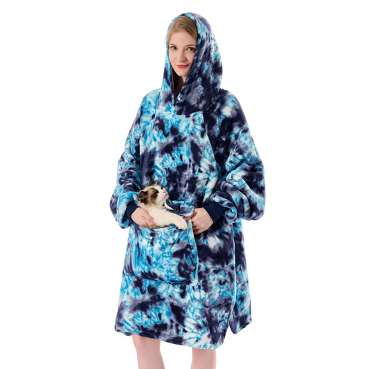 Krifey Wearable Blanket Hoodie, Oversized Sherpa Hooded as Birthday Gifts for Mom Women Girlfriend Men, Cozy Sweatshirt with Giant Pocket