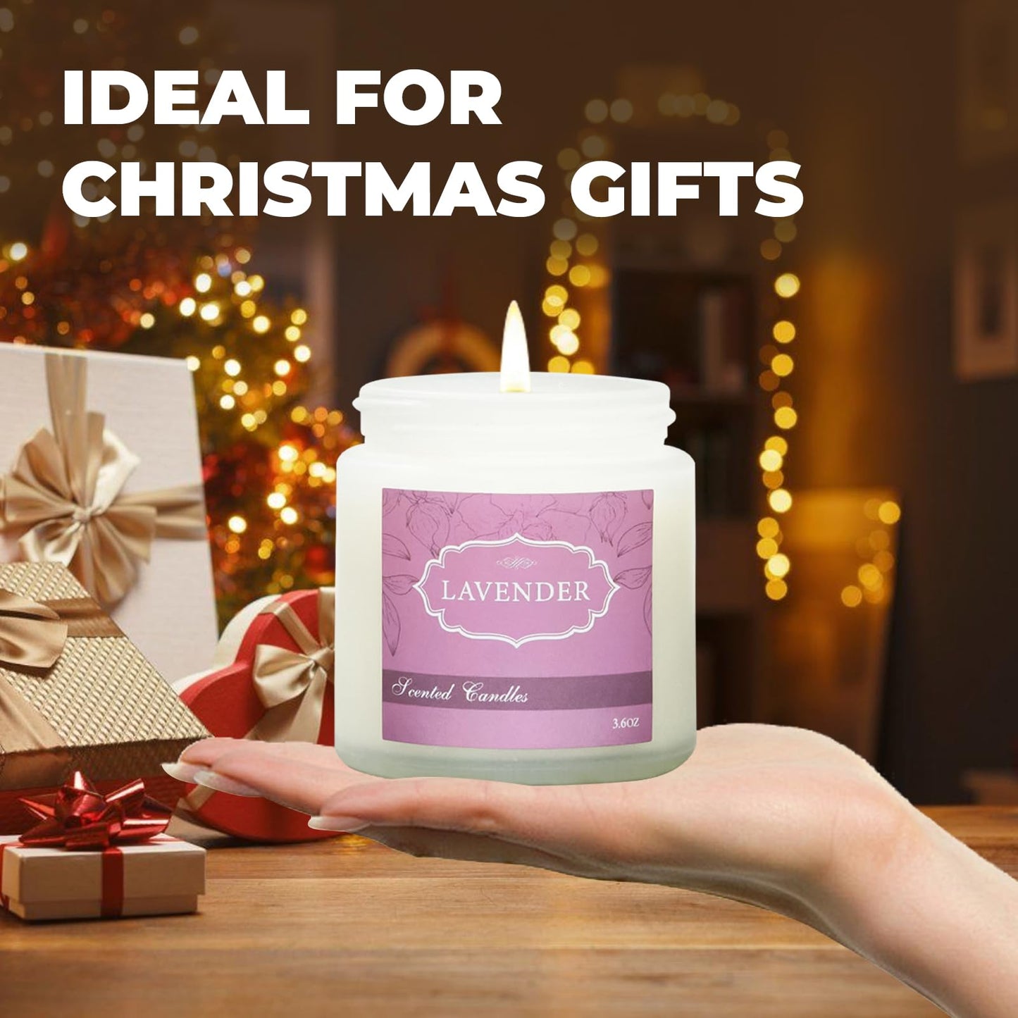 6 Pack Candles for Home Scented,Jar Candles,Lavender Candle,Aromatherapy Candle Gifts Set for Women,Long Lasting Scented Candles Gift for Birthday Mother's Thanksgiving Day Present