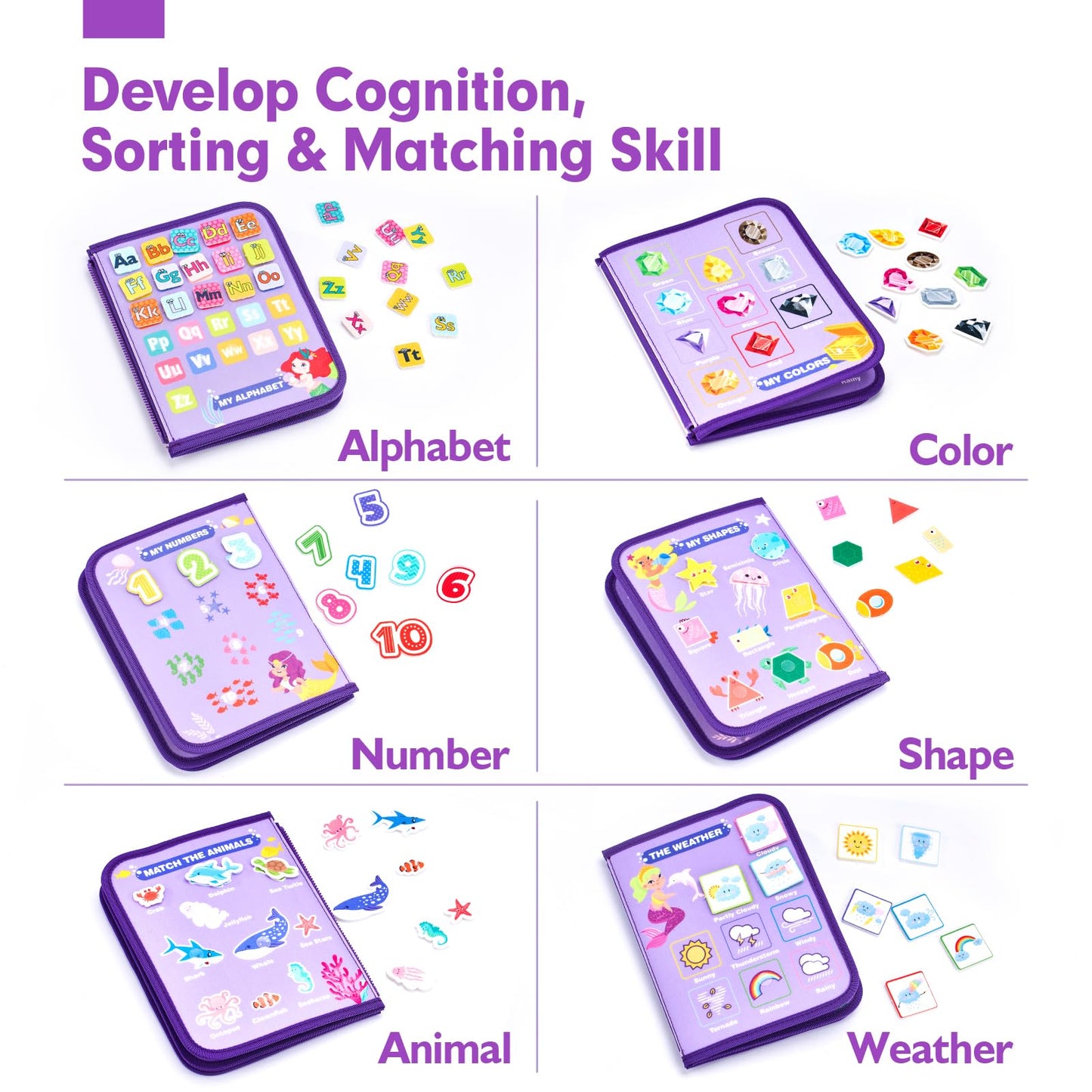 hahaland Busy Board Montessori Toys - 3 Year Old Girl Gifts Bithday Gift Ideas - 8 in 1 Preschool Learning Activities - Christmas Toddler Stocking Stuffers Gifts