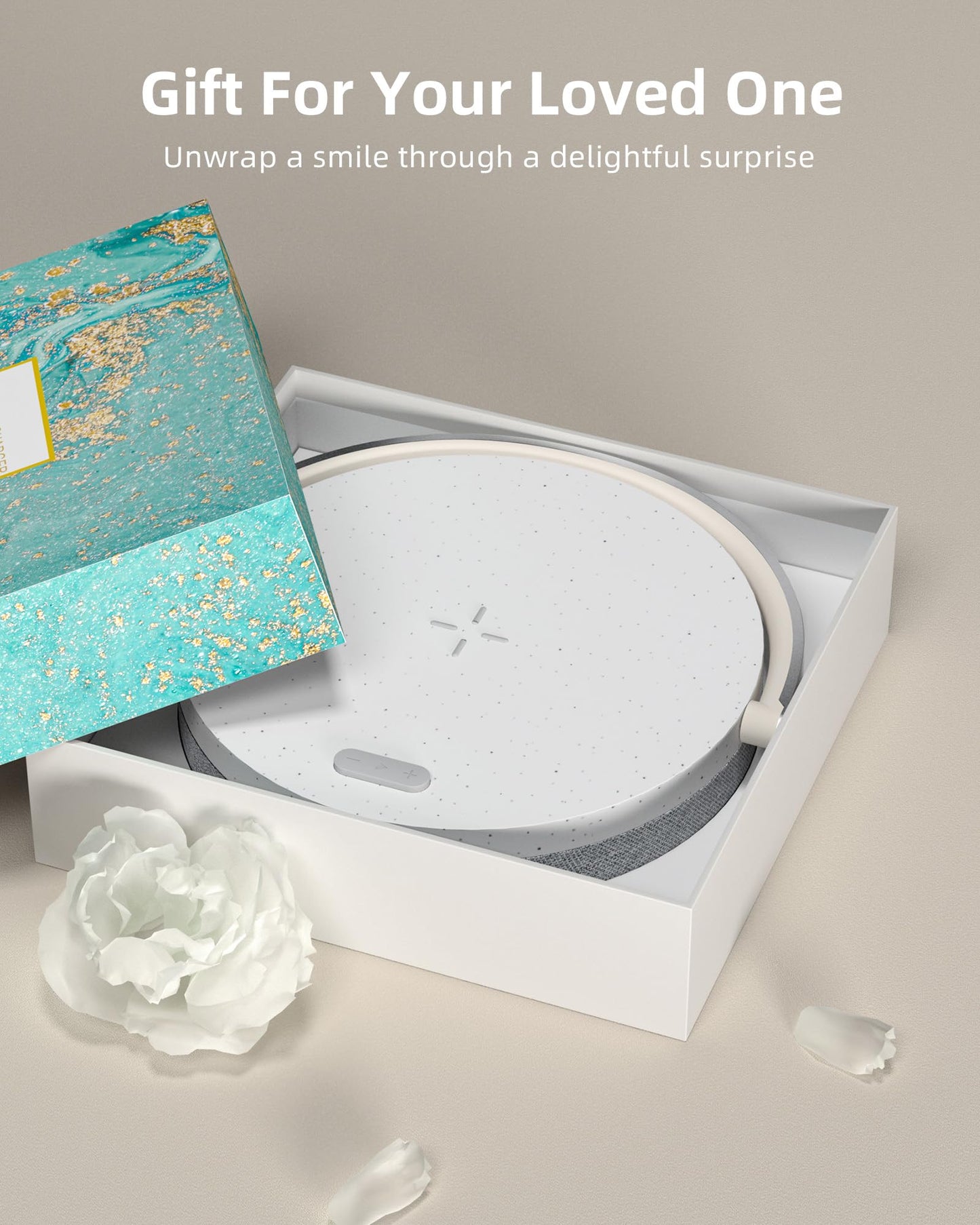 EZVALO Gift for Her, Music Table Lamp with Wireless Charger, 4 in 1 Touch Bedside Lamp, Portable Bluetooth Speaker, Phone Holder, Dimmable LED Night Lights Birthday Gifts for Women, Men, Dad, Mom